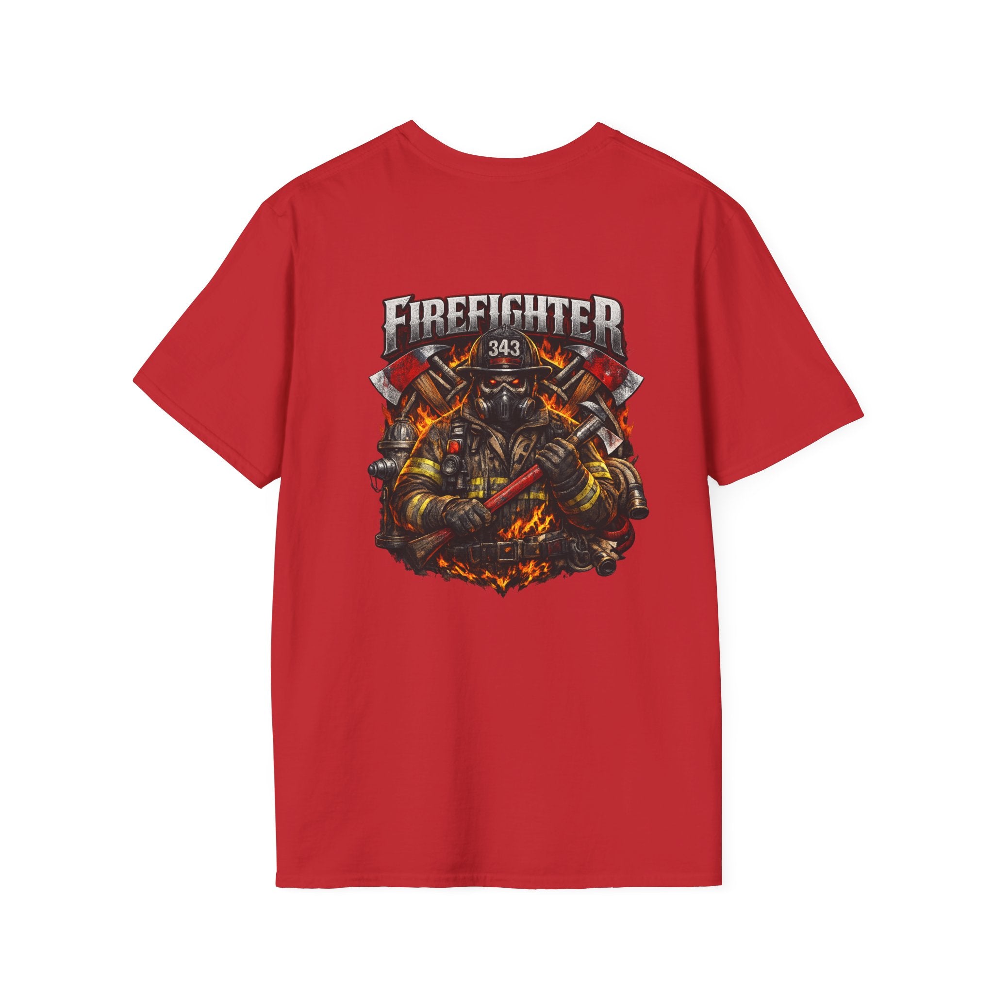 Firefighter Graphic T-Shirt — Brave Firefighter Design (343)