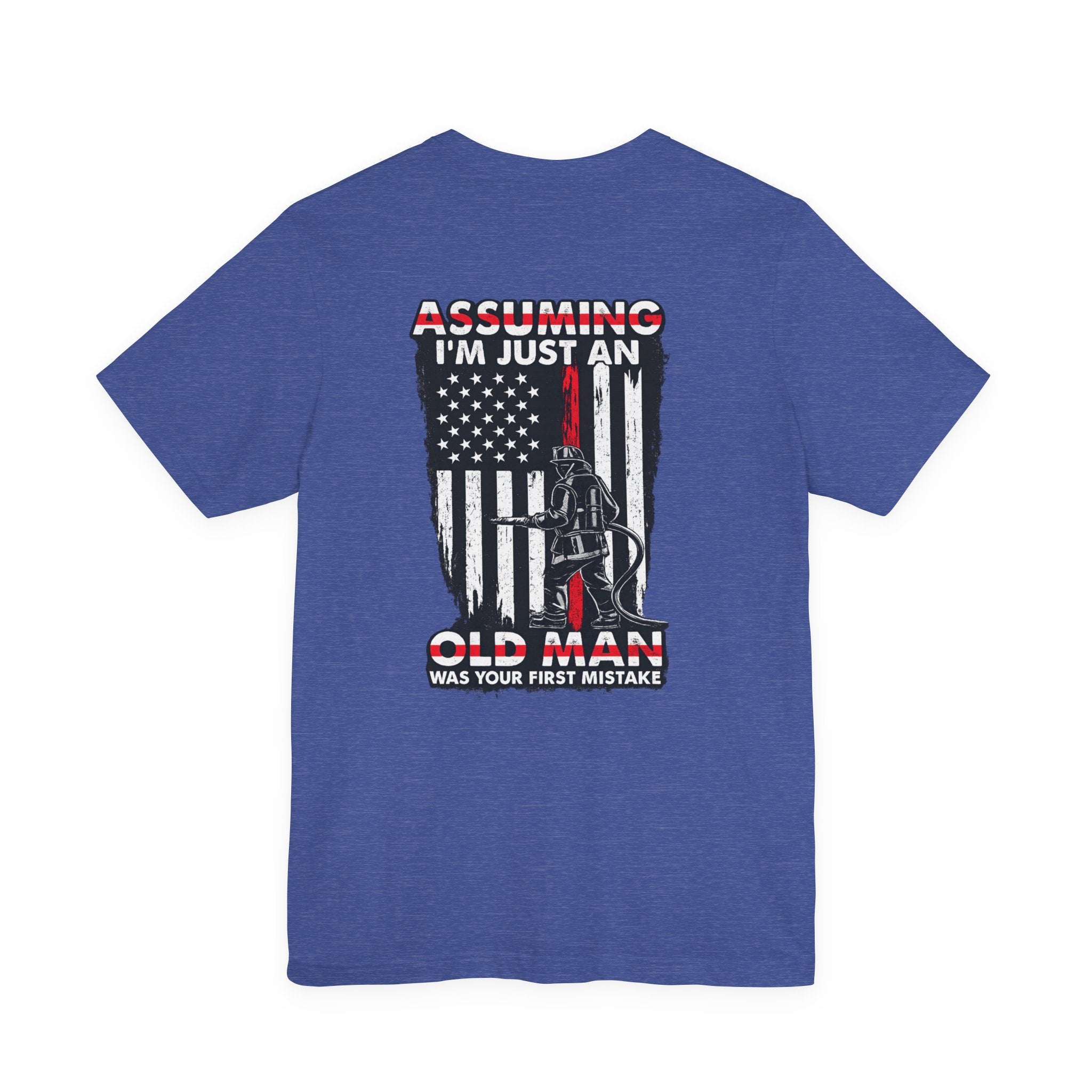 T‑Shirt - "Assuming I’m Just an Old Man" American Flag Fishing Tee