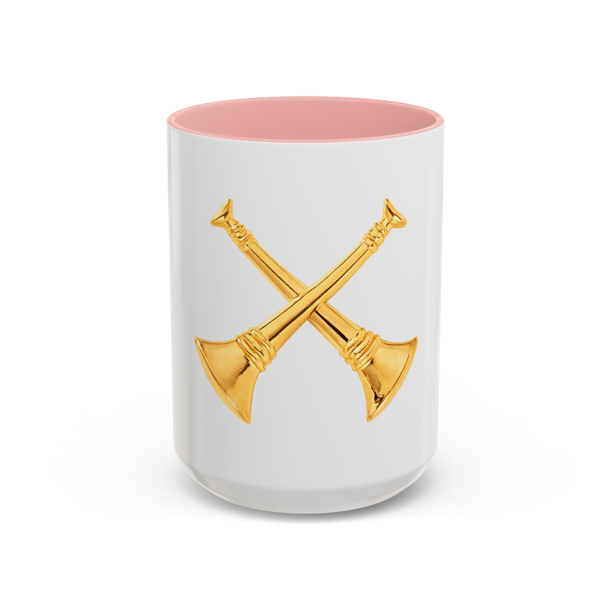 Battalion Chief Firefighter Coffee Mug — Crossed Bugles Rank Accent Mug (11/15 oz)