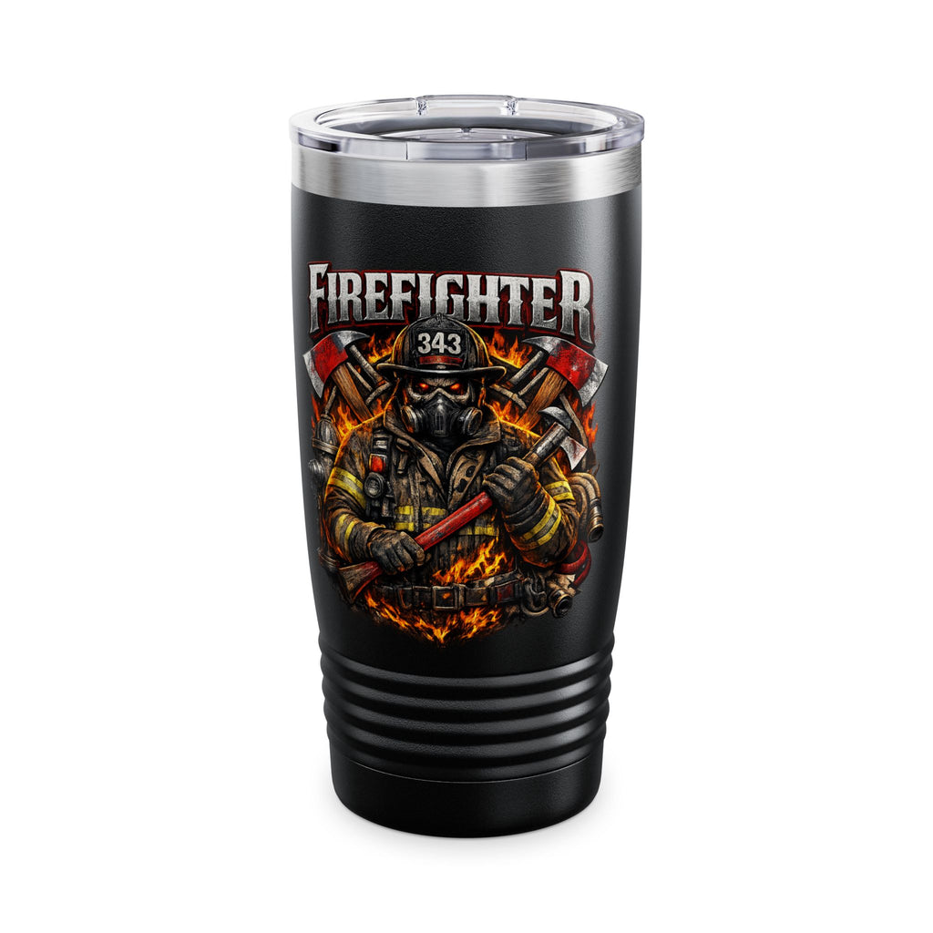Firefighter 20oz Tumbler — '343' Firefighter Badge Insulated Travel Cup