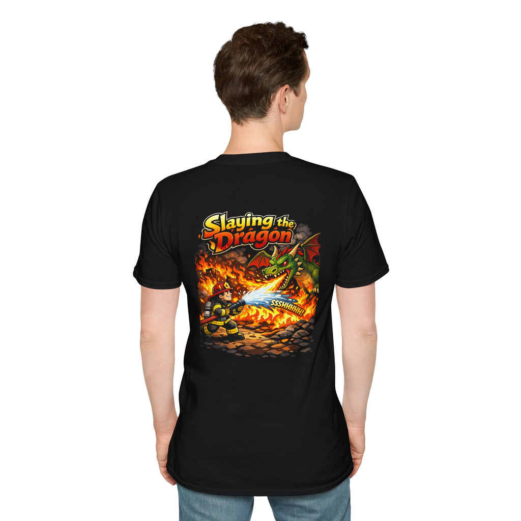 Slaying the Dragon Firefighter T-Shirt —
