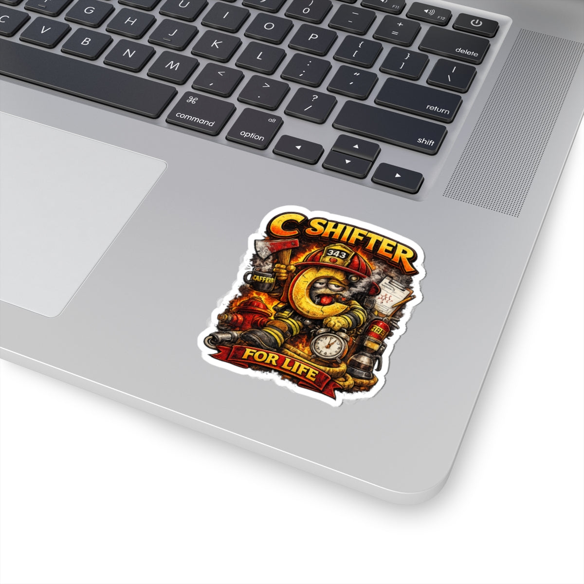 Firefighter 'C Shifter For Life' Kiss-Cut Sticker – Funny Firefighter Gear Decal