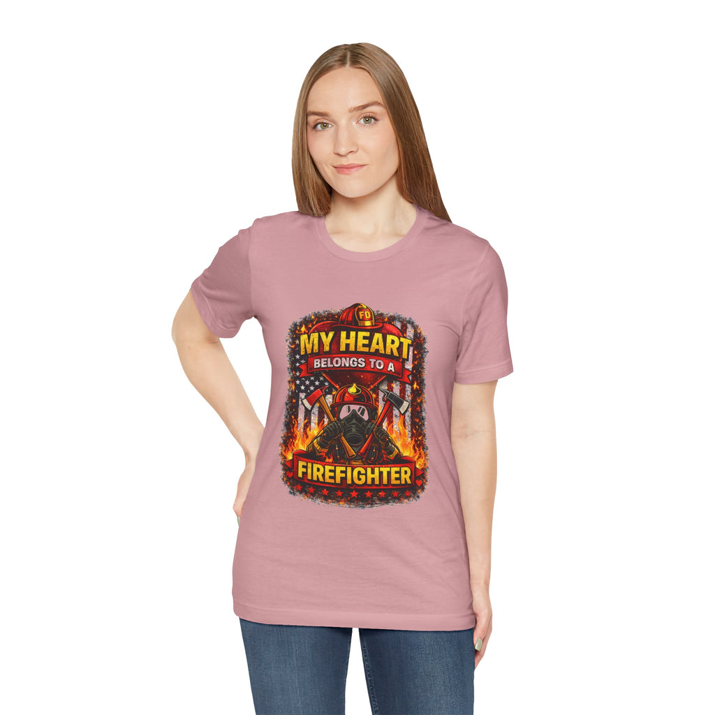 My Heart Belongs to a Firefighter T-Shirt