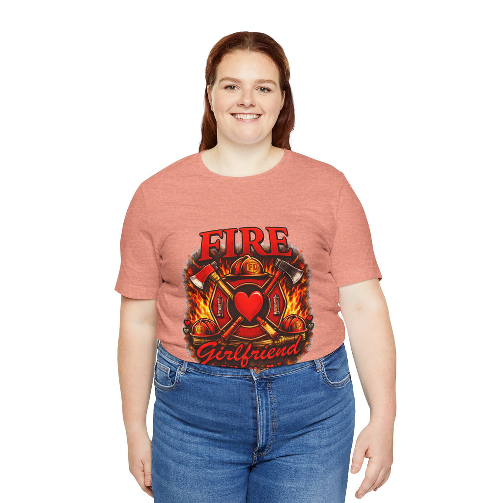 Firefighter Girlfriend T-Shirt — Fire Department Heart Logo Tee