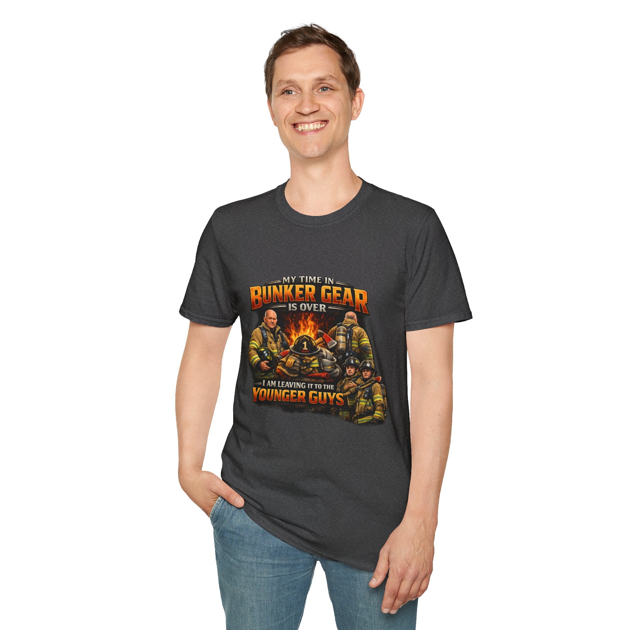 Firefighter T-Shirt — "My Time In The Bunker Gear Is Over, I’m Leaving It To The Younger Guys"