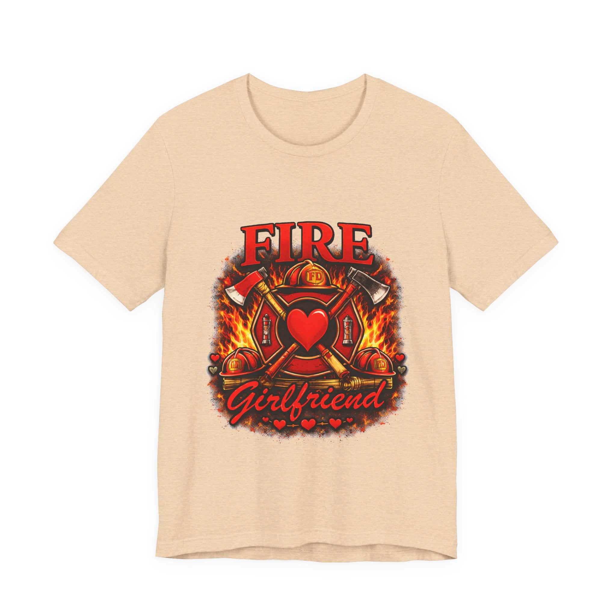 Firefighter Girlfriend T-Shirt — Fire Department Heart Logo Tee