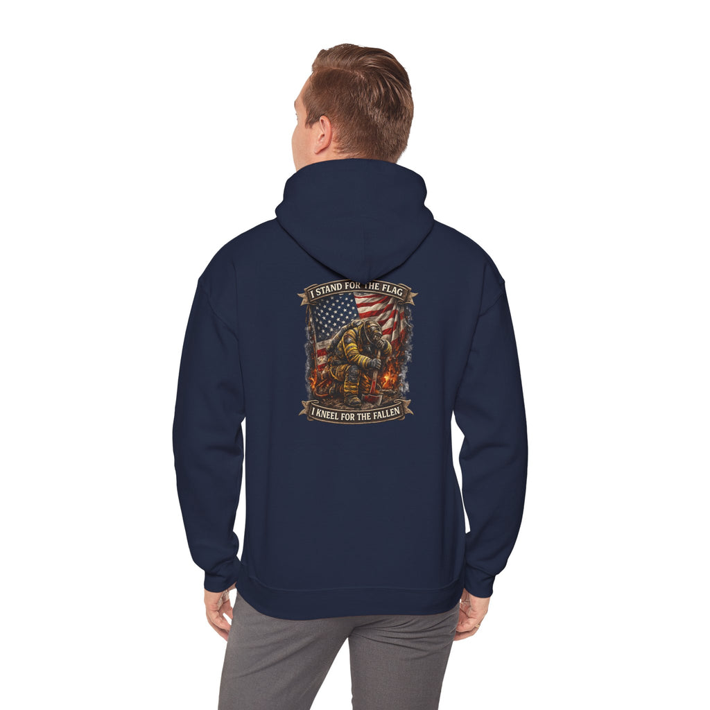 Patriotic Fallen Soldier Hoodie – I Stand & Kneel For The Fallen Memorial Hoodie