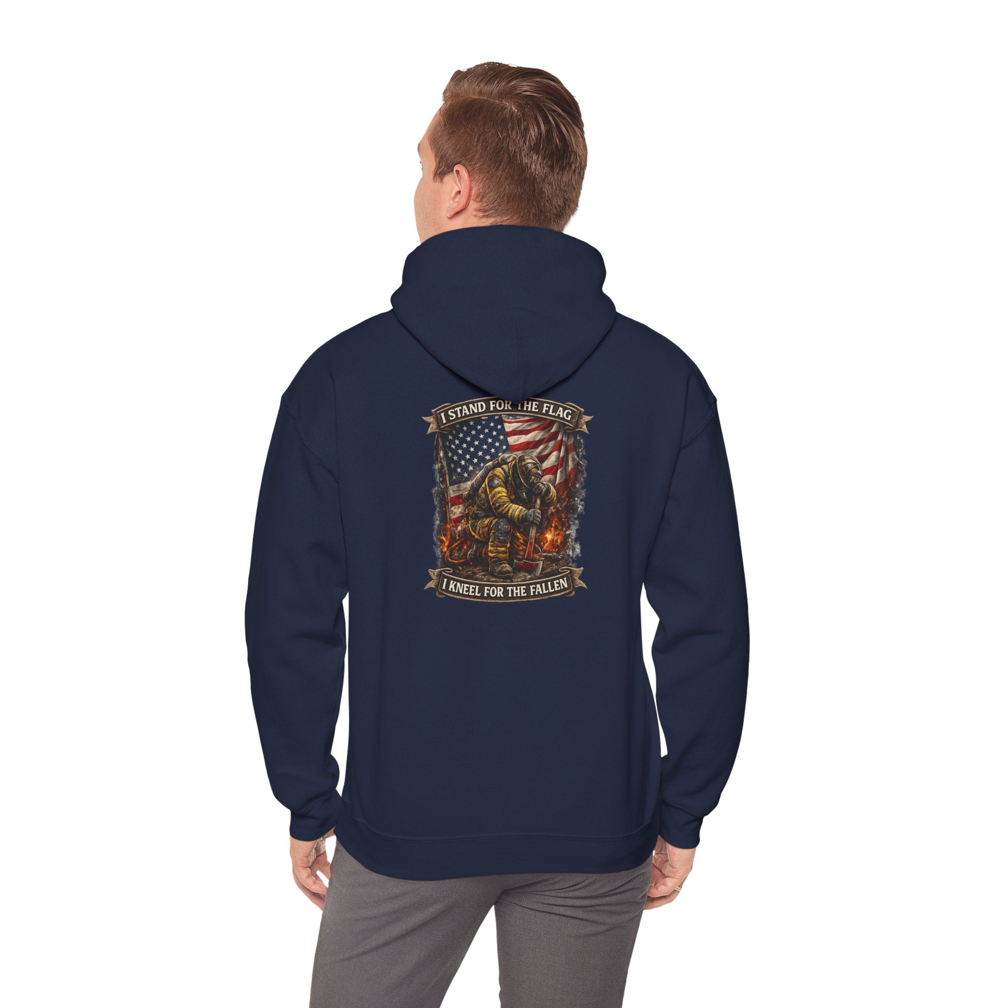Patriotic Fallen Soldier Hoodie – I Stand & Kneel For The Fallen Memorial Hoodie