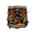 Firefighter Brotherhood Kiss-Cut Sticker — Courageous Firefighter Emblem