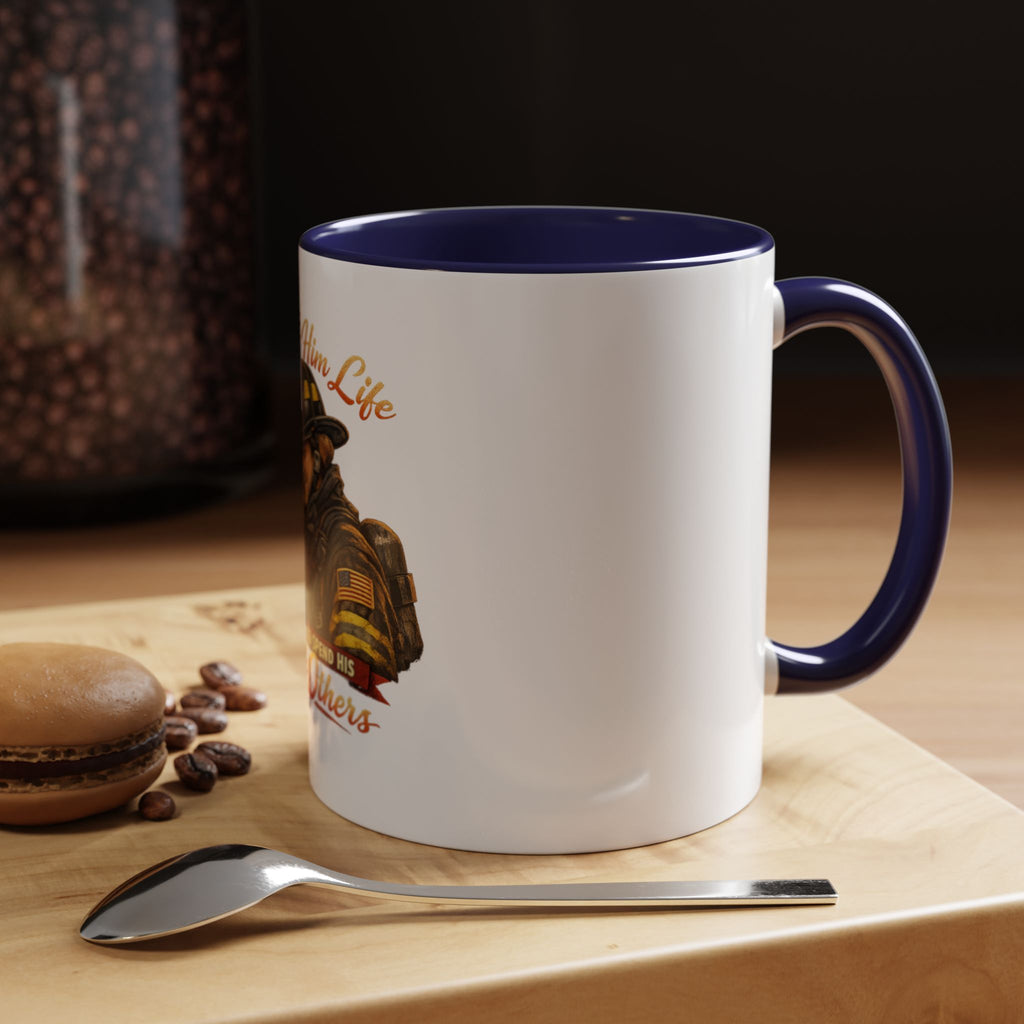 Firefighter Couple Coffee Mug – "She Gave Him Life and He Chose to Spend His Saving Others"