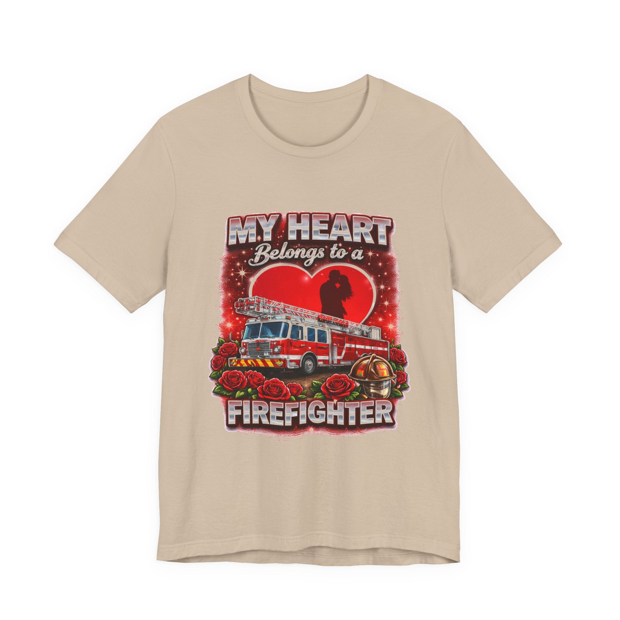 "My Heart Belongs to a Firefighter"  Firefighter Wife T-Shirt