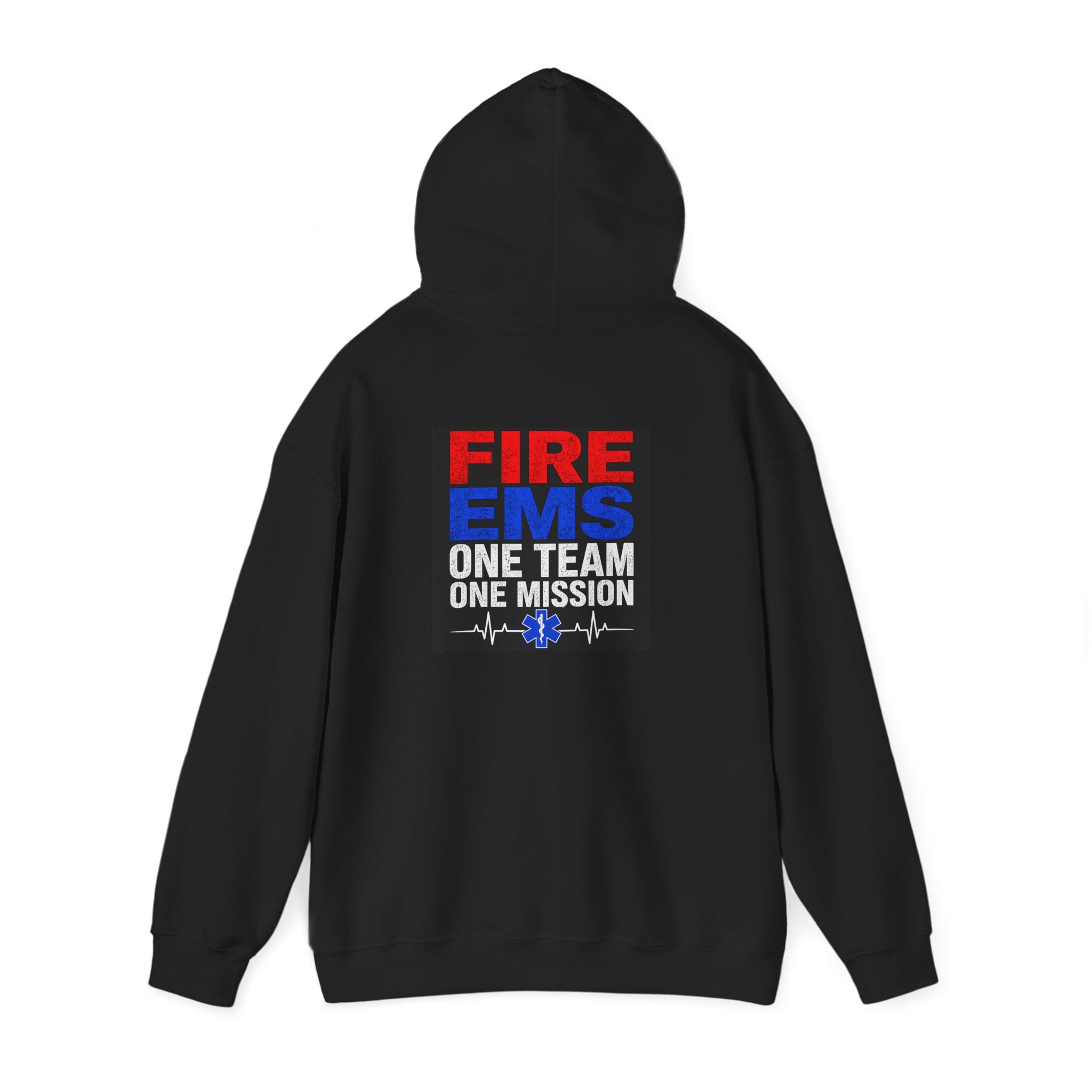 Fire & EMS Hoodie — "One Team One Mission" Back Graphic Pullover