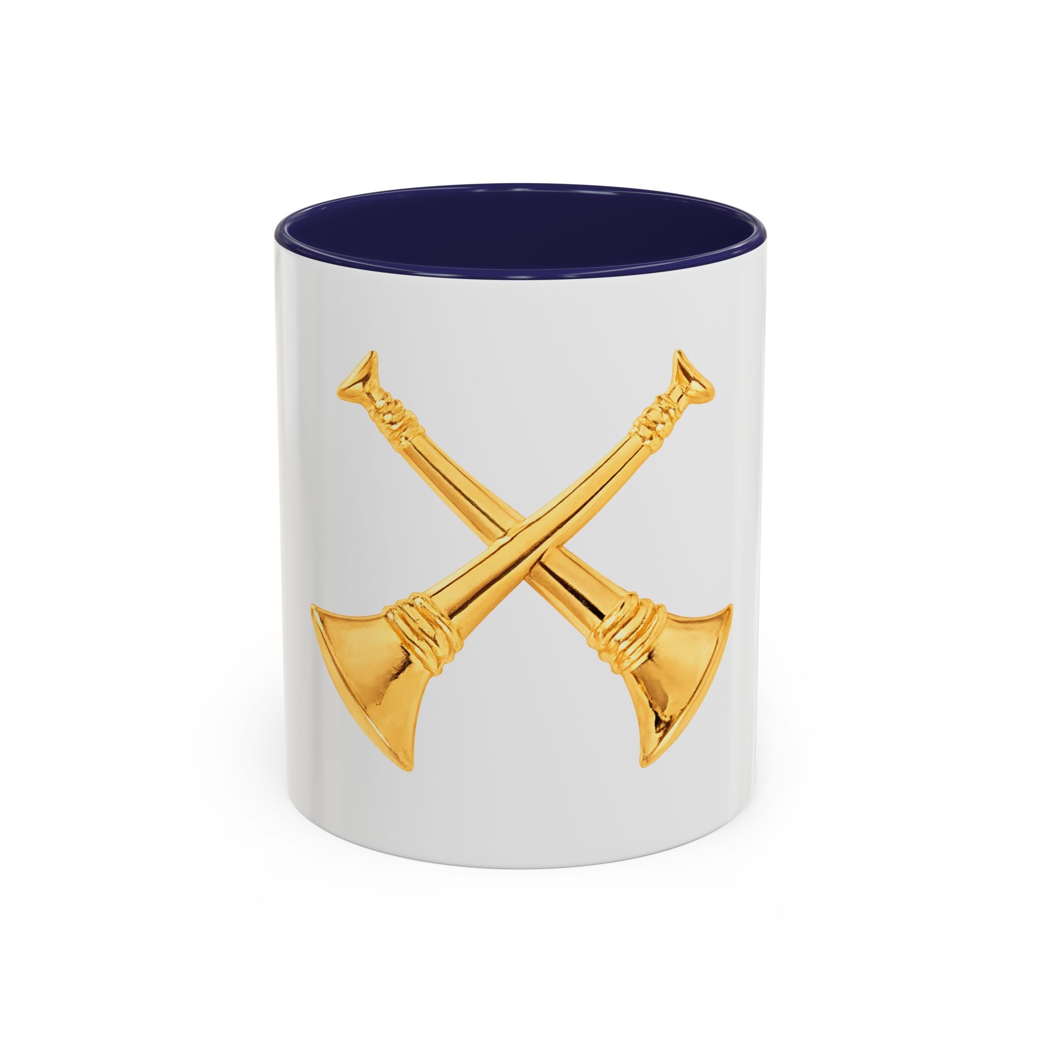 Battalion Chief Firefighter Coffee Mug — Crossed Bugles Rank Accent Mug (11/15 oz)