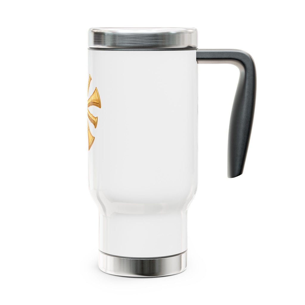 Fire Chief 5 Crossed Bugles 14oz Stainless Steel Travel Mug with Handle —