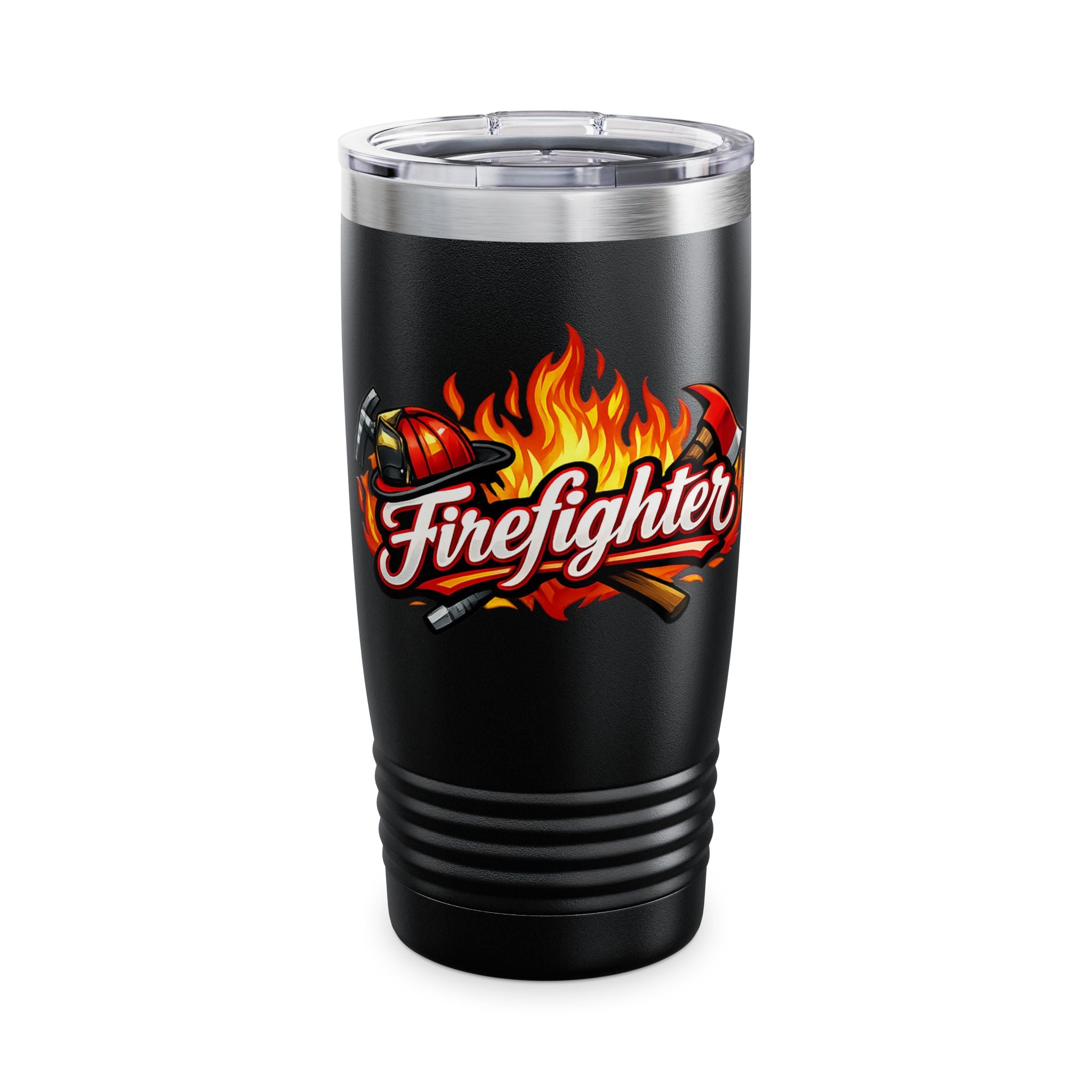 Firefighter Flames 20oz Tumbler — Insulated Firefighter Travel Mug