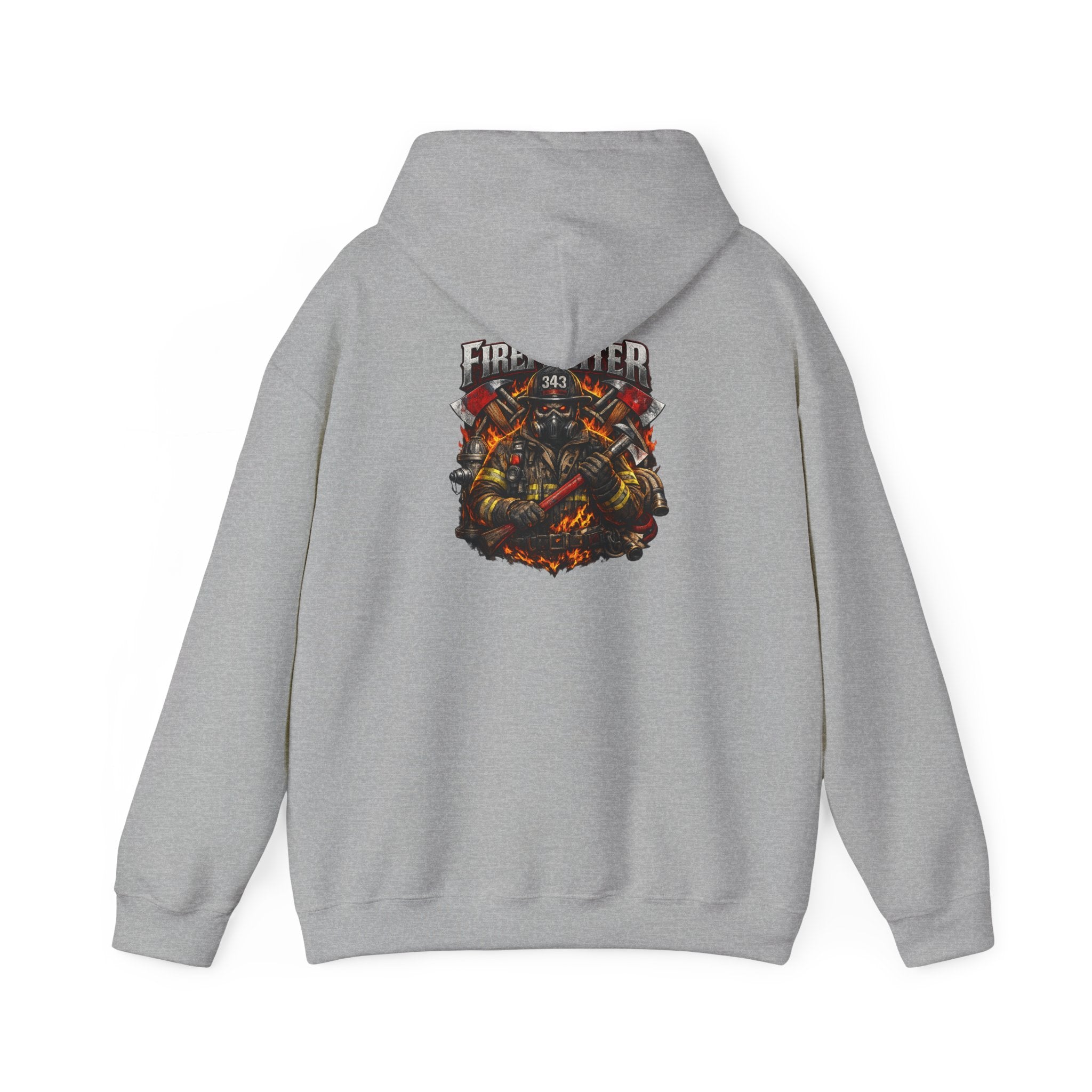 Firefighter Axe Shield Hoodie — Vintage Firefighter Engine Pullover