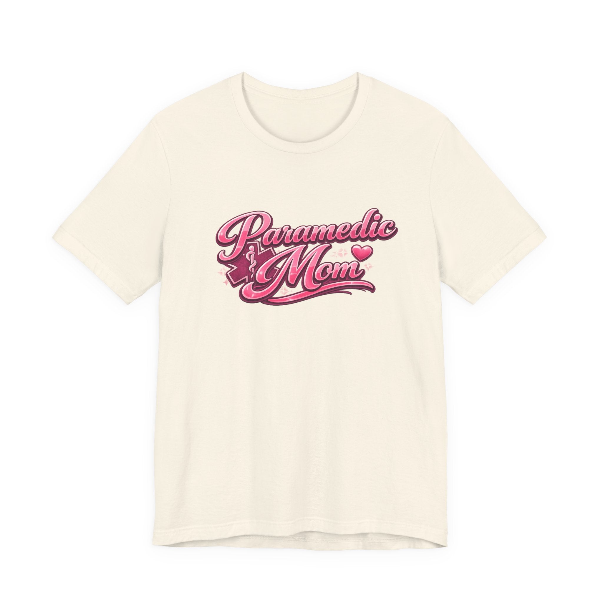 Paramedic Mom T-Shirt — Pink Retro Script Tee for EMS Moms, Mother’s Day Gift