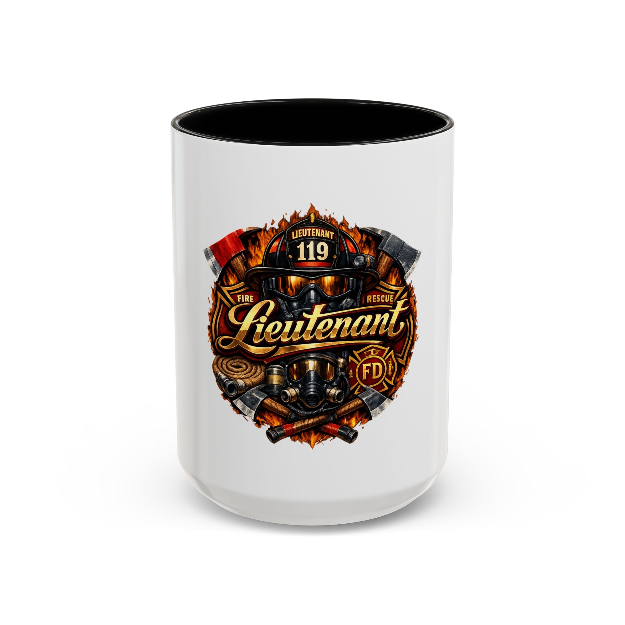 Firefighter Lieutenant Coffee Mug — "Lieutenant" Fire Rescue Emblem (11/15oz)
