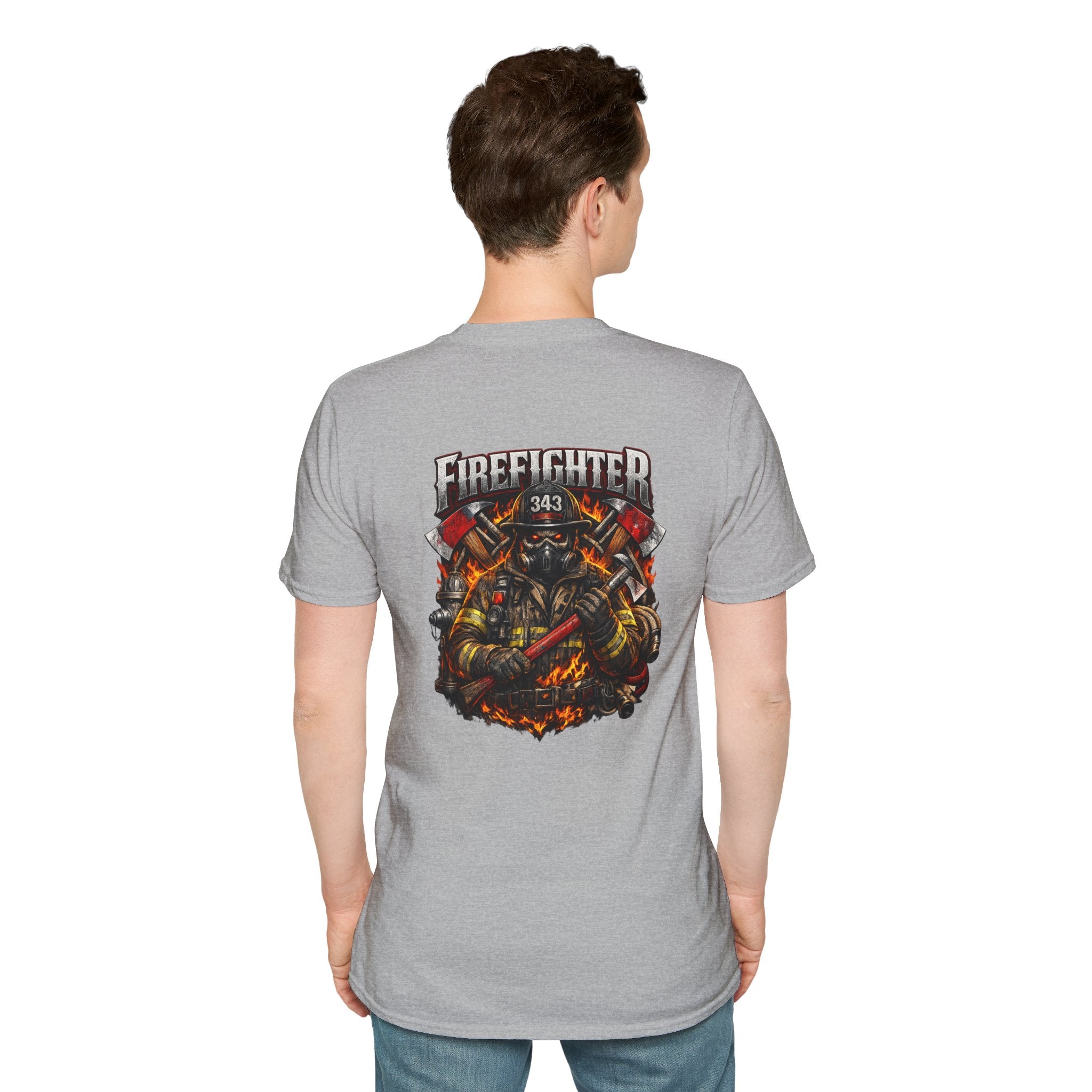 Firefighter Graphic T-Shirt — Brave Firefighter Design (343)