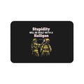 Firefighter Desk Mat — "Stupidity Will Be Dealt With a Halligan" Graphic Mouse Pad