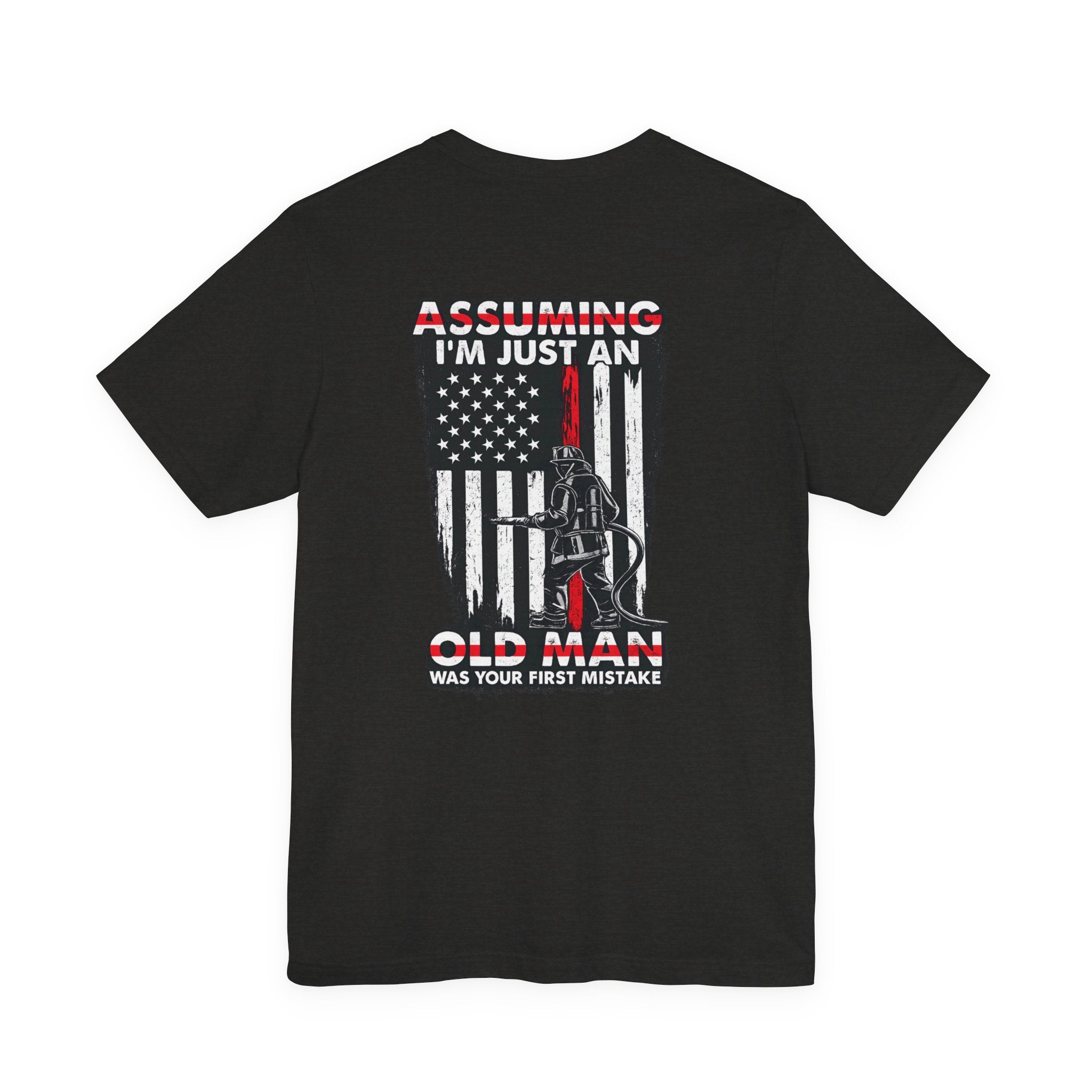 T‑Shirt - "Assuming I’m Just an Old Man" American Flag Fishing Tee