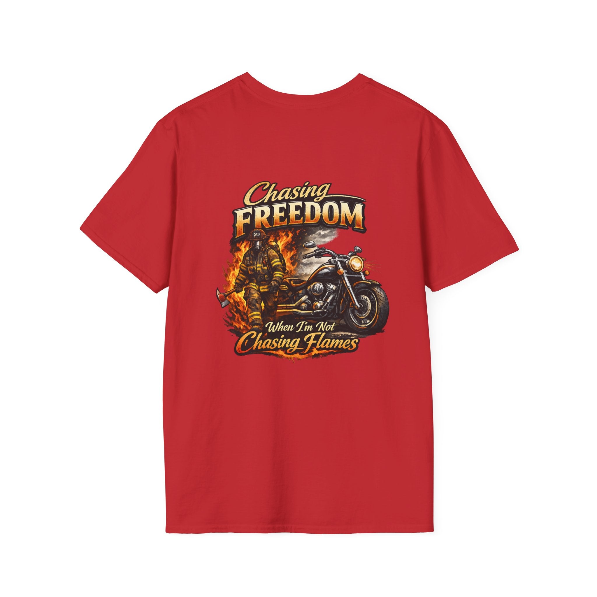 Chasing Freedom Motorcycle T-Shirt — “Chasing Flames” Biker Tee