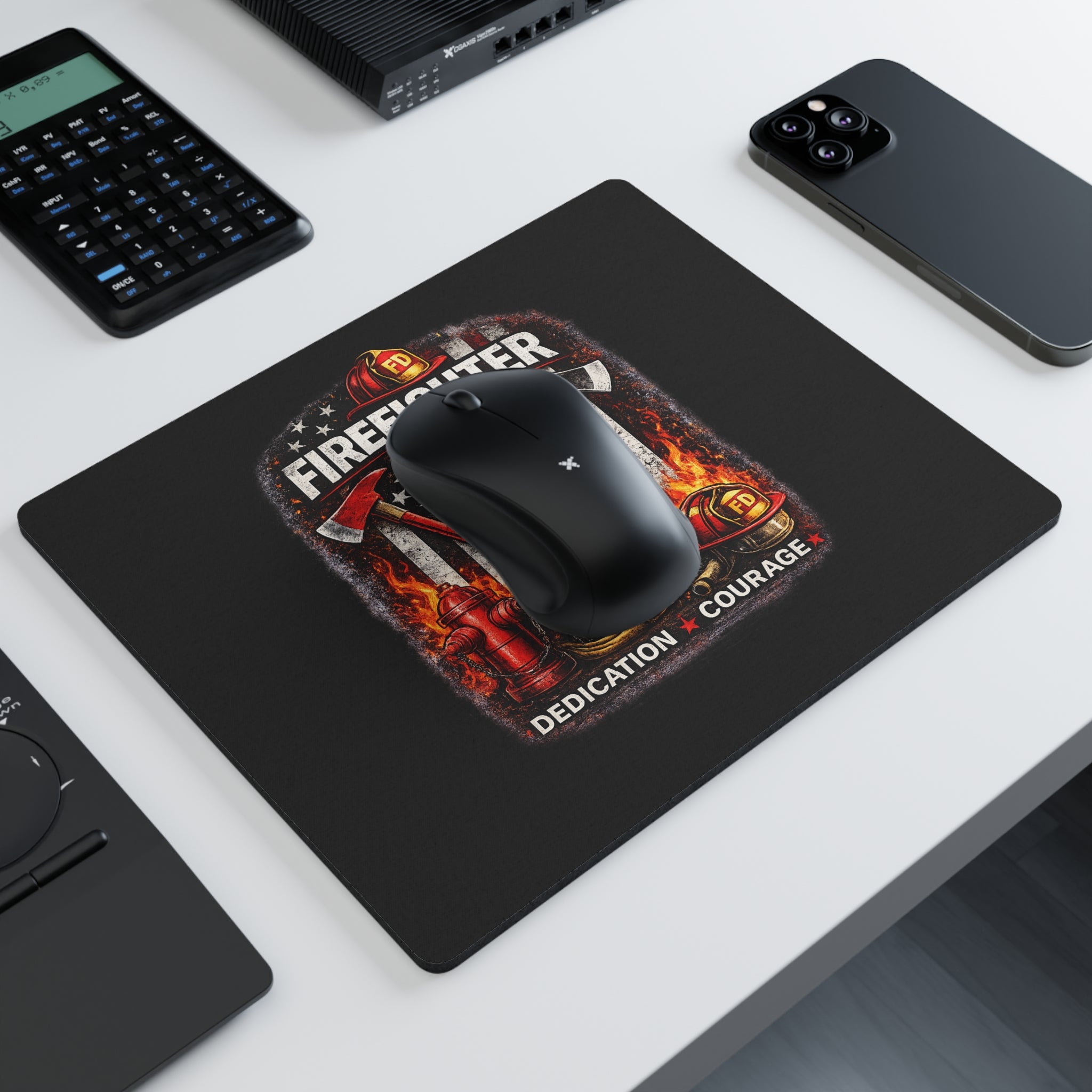 Firefighter Mouse Pad — Dedication & Courage Fire Dept