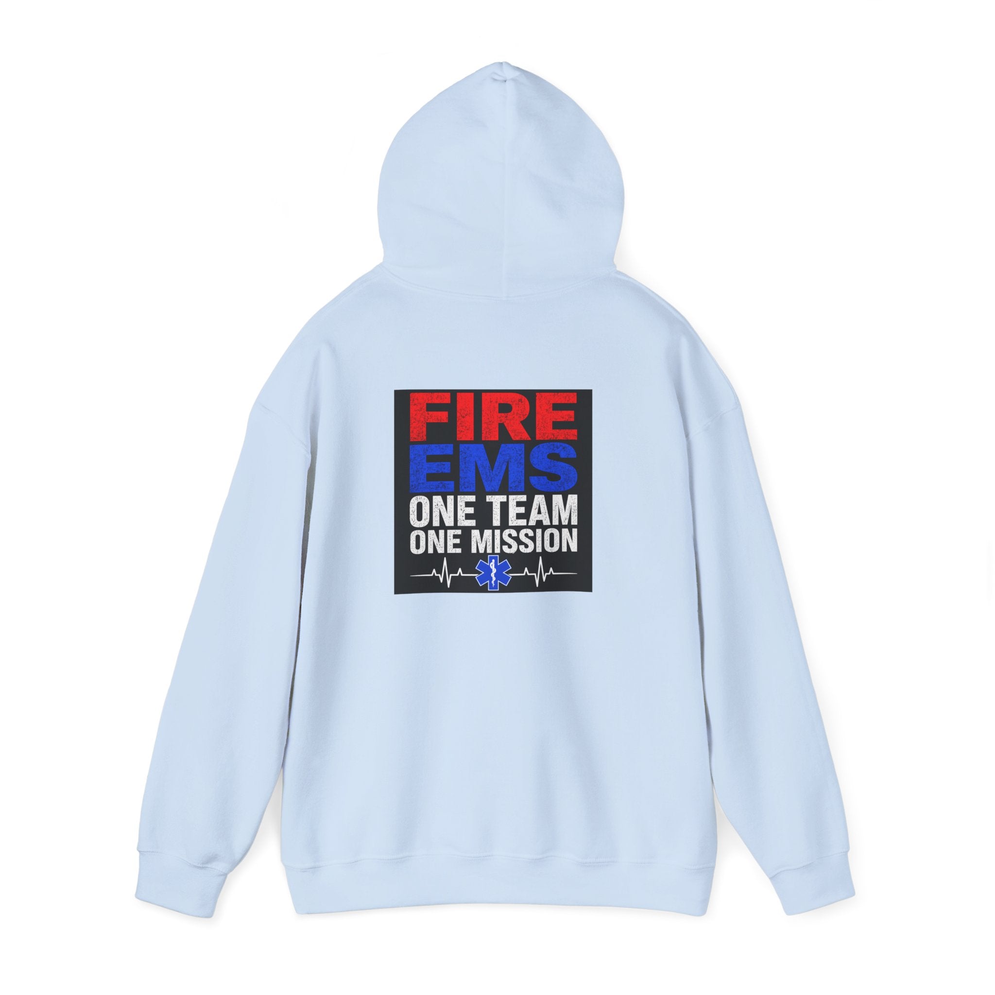 Fire & EMS Hoodie — "One Team One Mission" Back Graphic Pullover