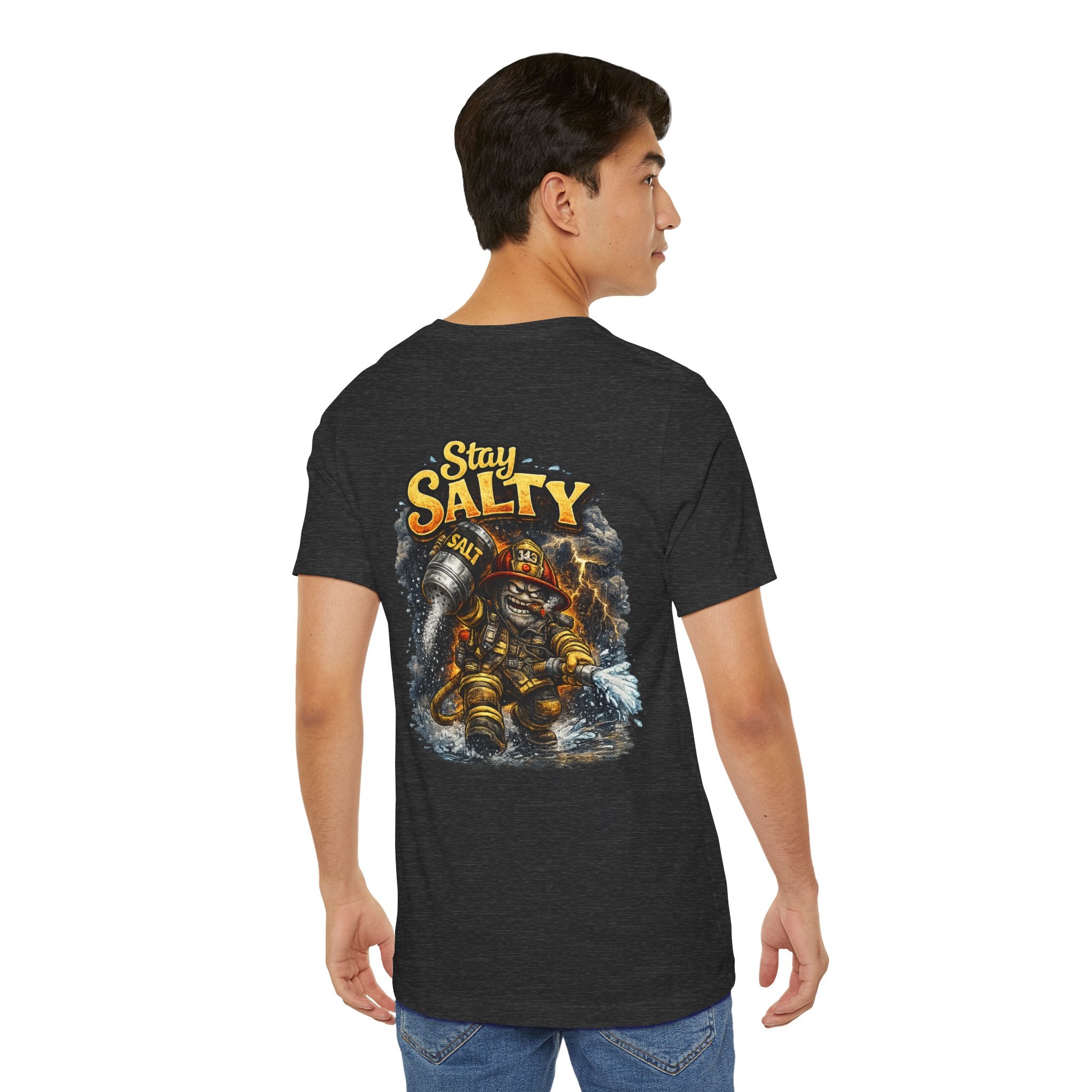 Seasoned Salty Firefighter Tee — Veteran Firefighter Tribute Shirt