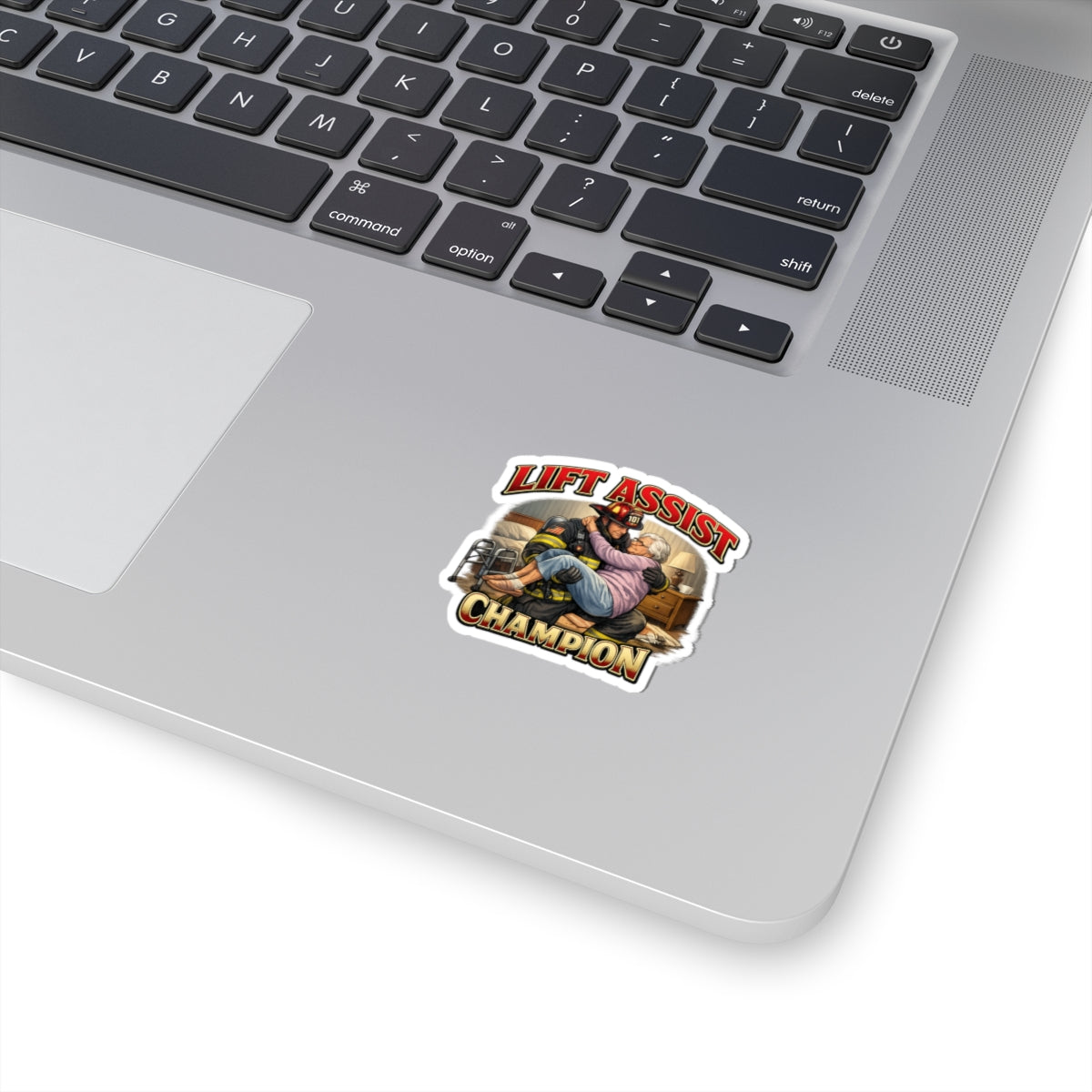 Lift Assist Champion Sticker — Firefighter Caregiver Tribute Kiss-Cut Sticker