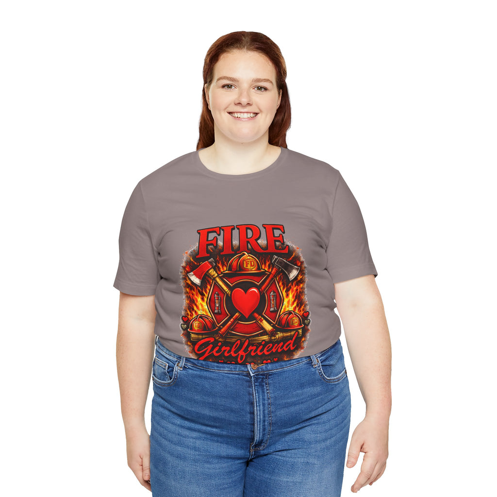 Firefighter Girlfriend T-Shirt — Fire Department Heart Logo Tee