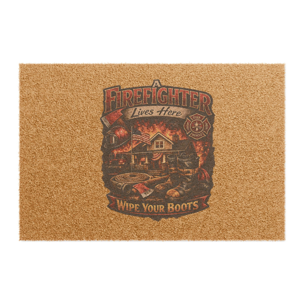 Firefighter Doormat — 'Wipe Your Boots' Welcome Mat