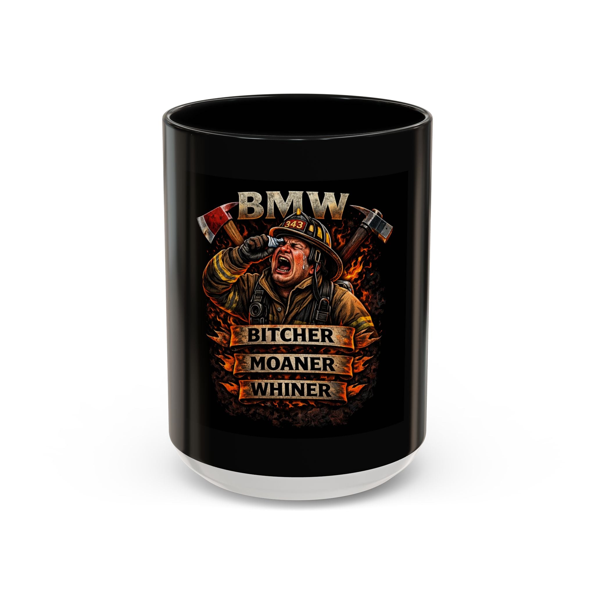 Firefighter Coffee Mug — 'Bitches, Moans & Whines' Humorous Accent Mug