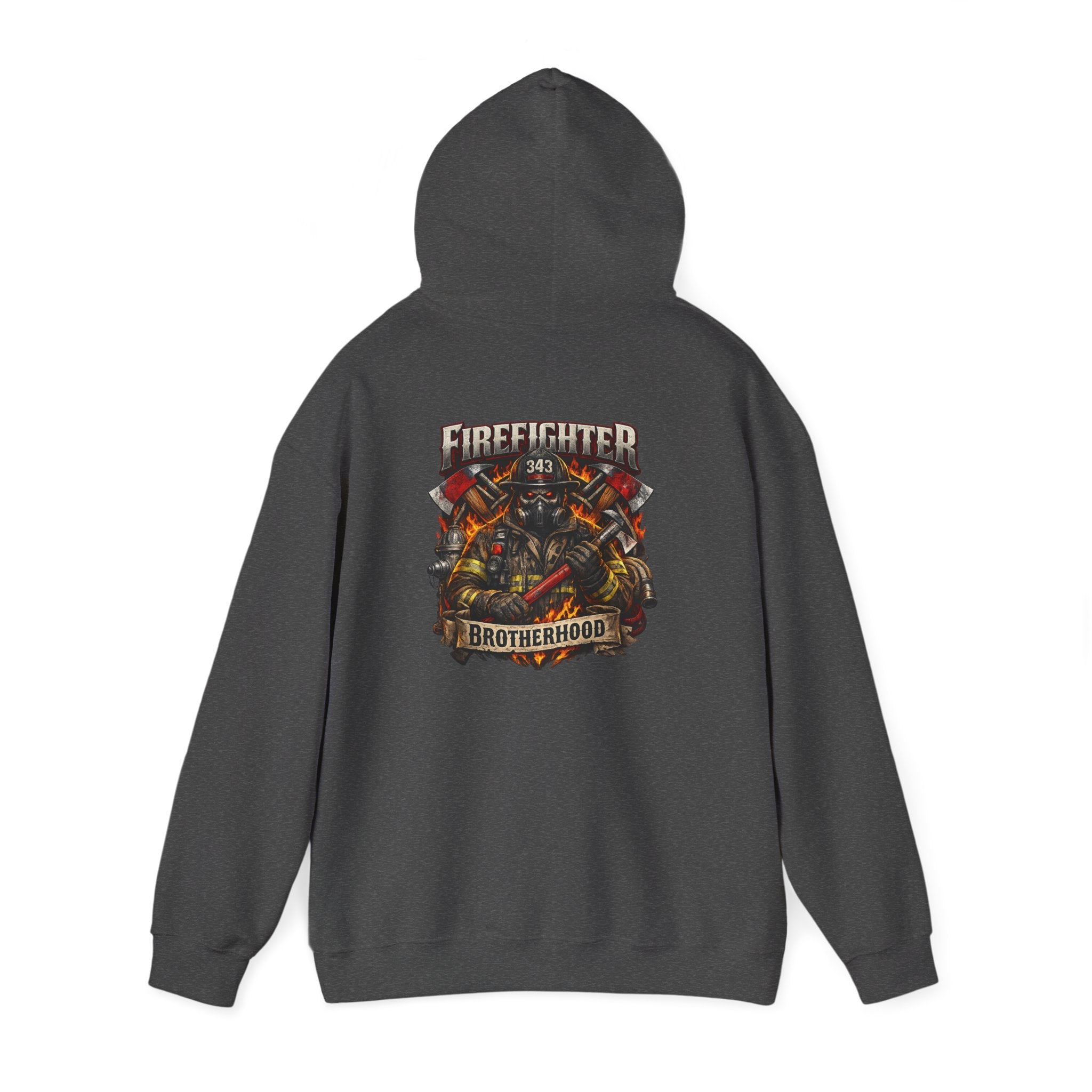 Firefighter Brotherhood Hoodie – Courage Skull Fire Axe Back Print