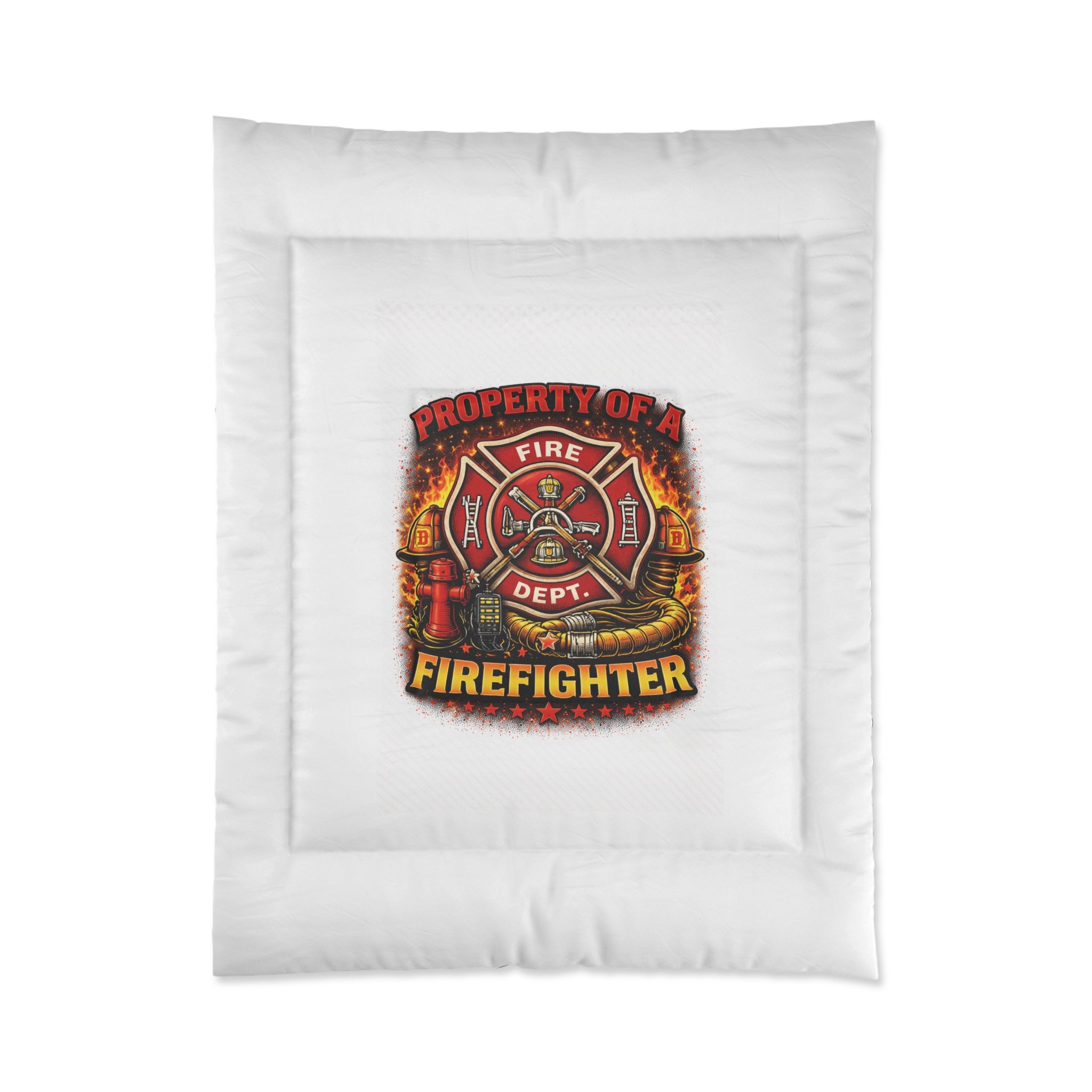 Firefighter Comforter — "Property of a Fire Dept." Bedding for First Responders