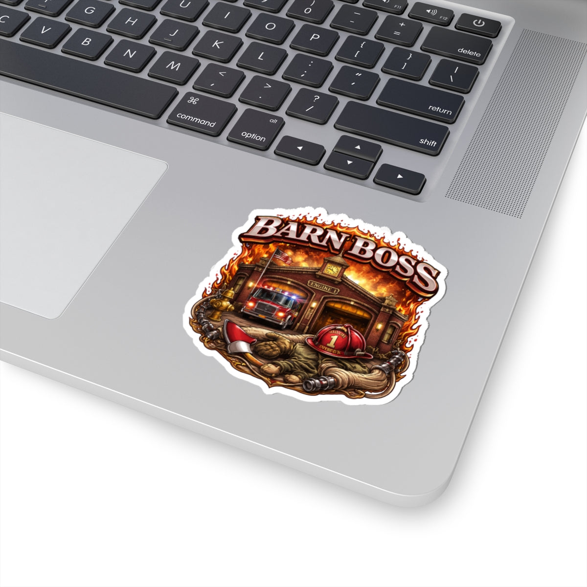 Barn Boss Firefighter Sticker — Fire Station Rescue Vinyl Kiss-Cut Decal
