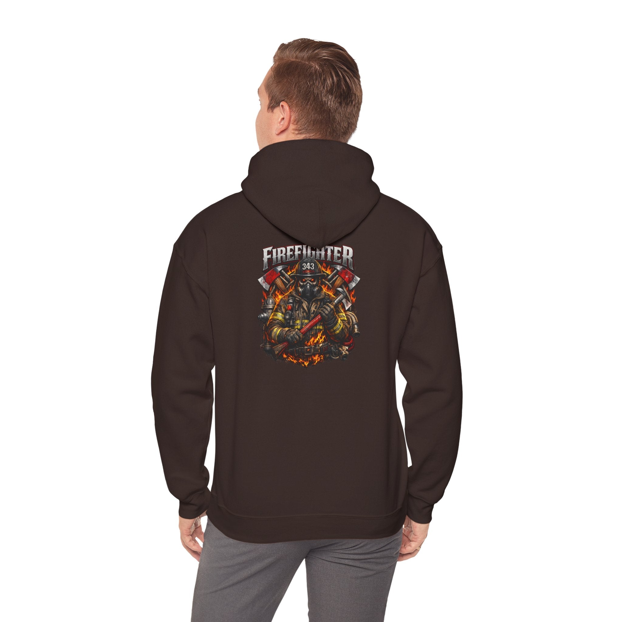 Firefighter Axe Shield Hoodie — Vintage Firefighter Engine Pullover