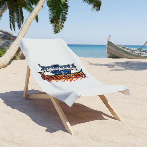 Beach Towel - Firefighter Paramedic Logo Towel (Flame & Badge Rescue Design)