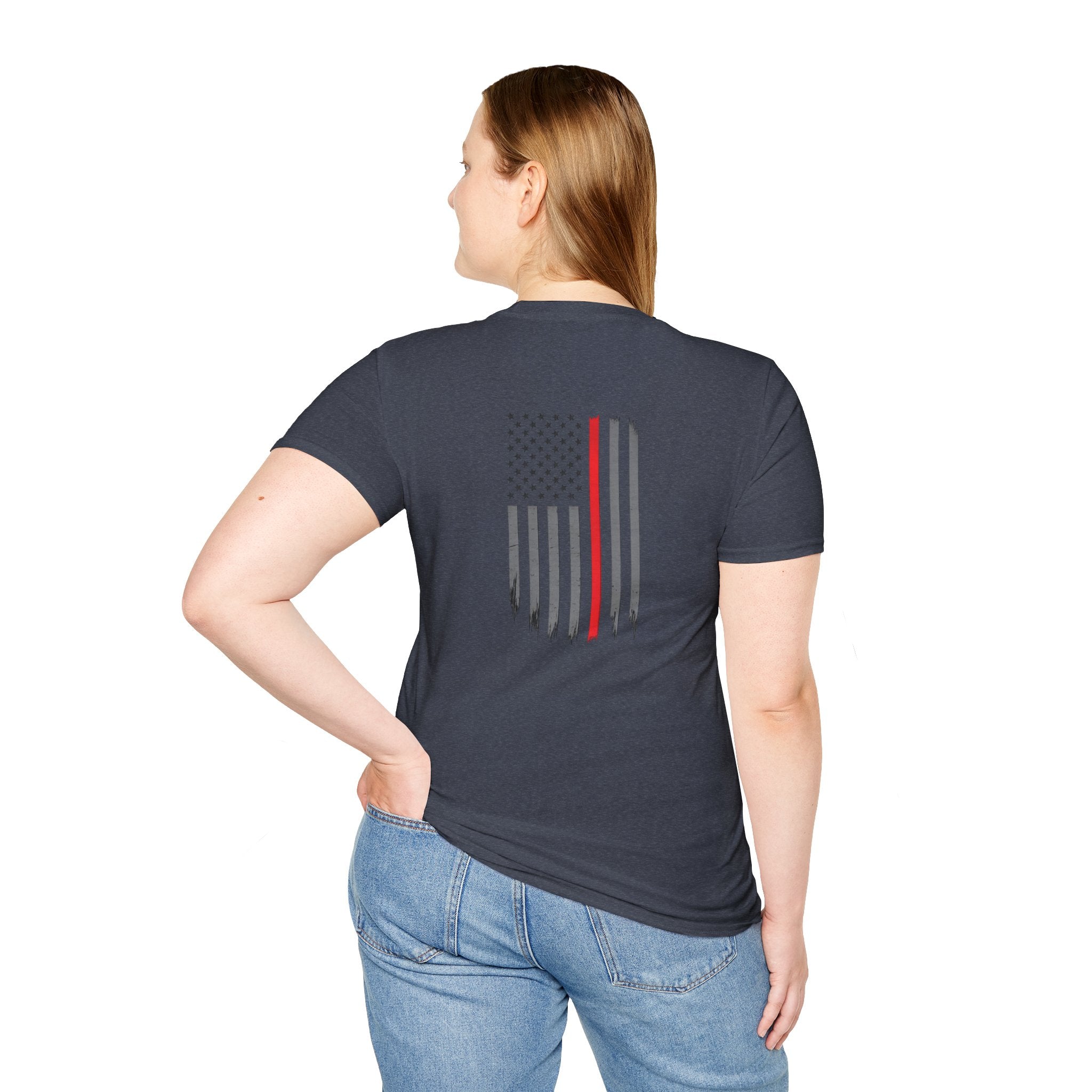 Firefighter Flag T‑Shirt — Thin Red Line American Flag Tee
