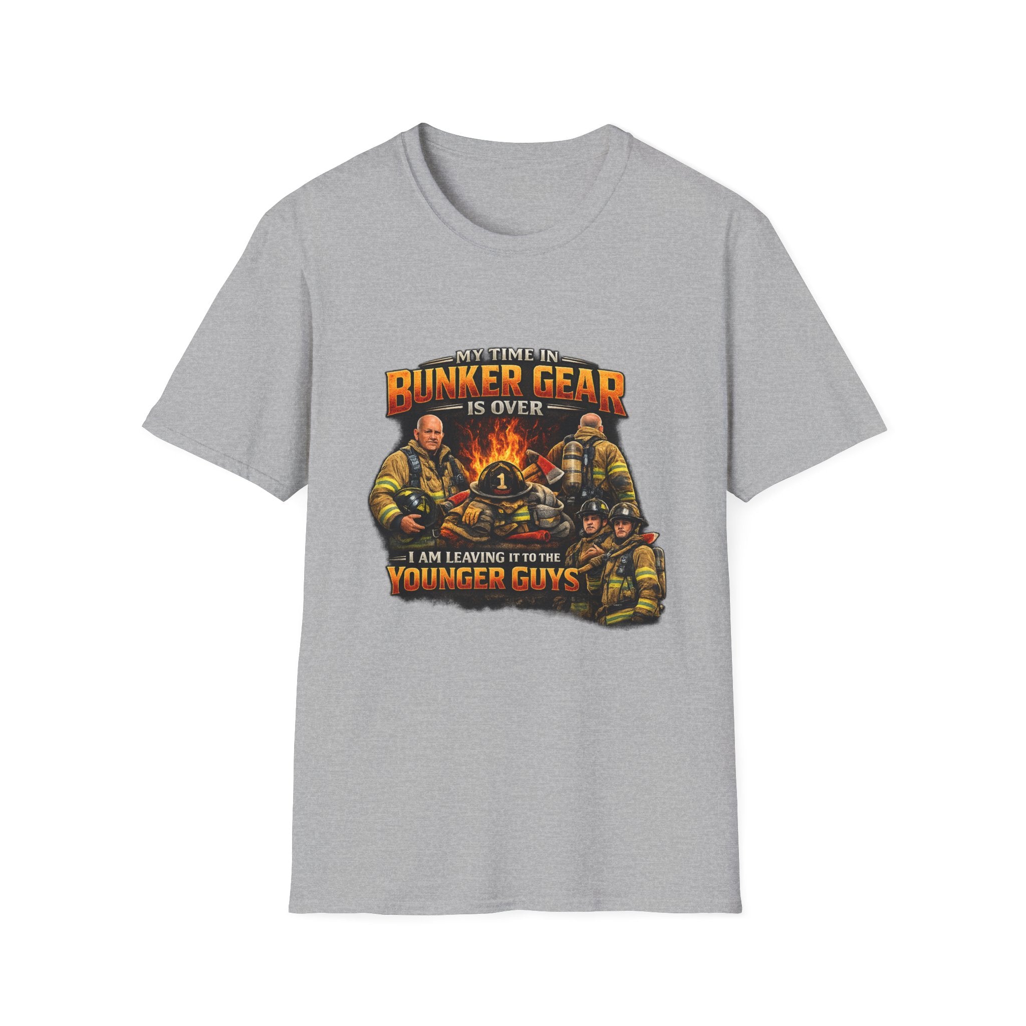 Firefighter T-Shirt — "My Time In The Bunker Gear Is Over, I’m Leaving It To The Younger Guys"
