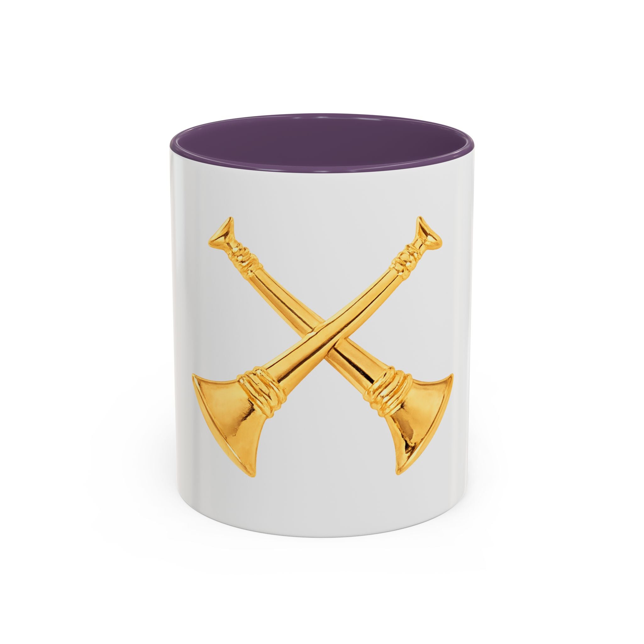 Battalion Chief Firefighter Coffee Mug — Crossed Bugles Rank Accent Mug (11/15 oz)