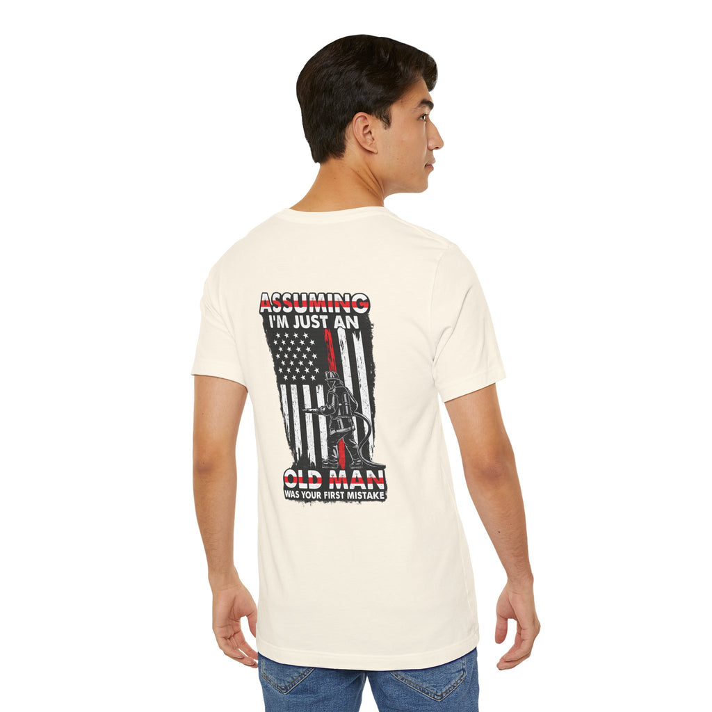 T‑Shirt - "Assuming I’m Just an Old Man" American Flag Fishing Tee
