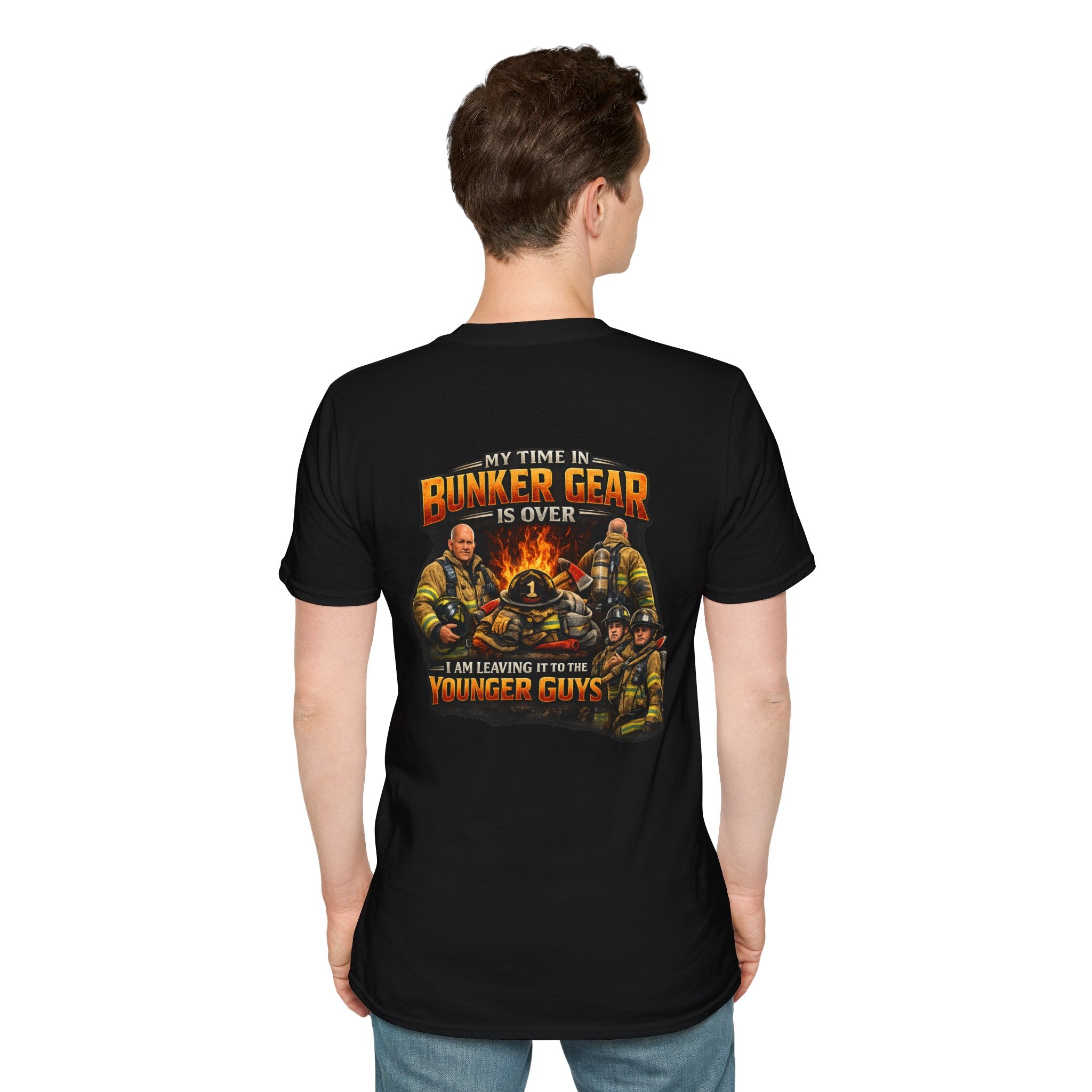 "My Time In Bunker Gear is Over"  Retired Firefighter T-Shirt