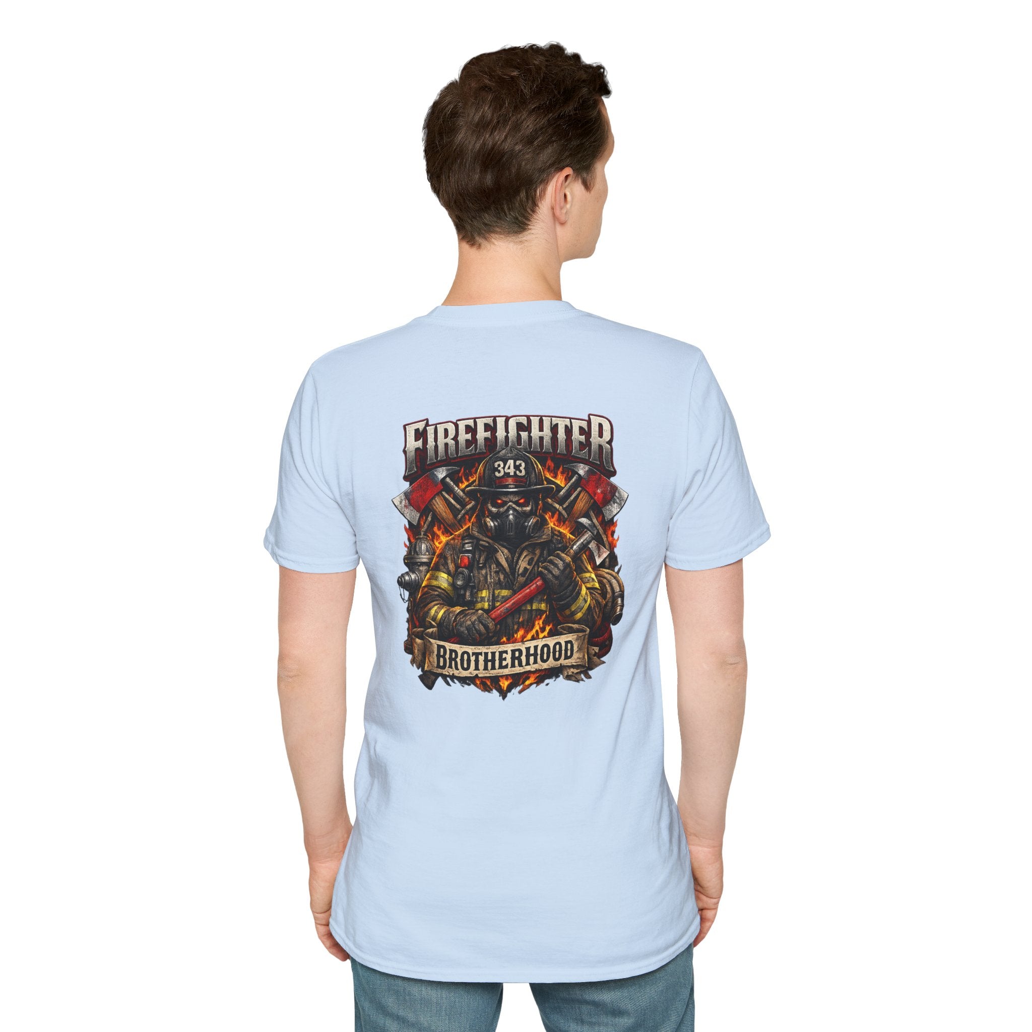 Firefighter Brotherhood T-Shirt — 343 Skull & Axes Rescue Tee