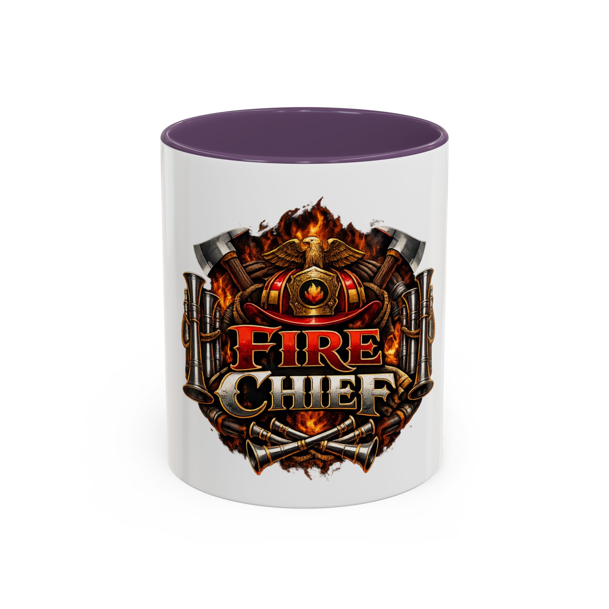 Fire Chief Coffee Mug — Firefighter Badge Emblem Accent Mug (11/15oz)