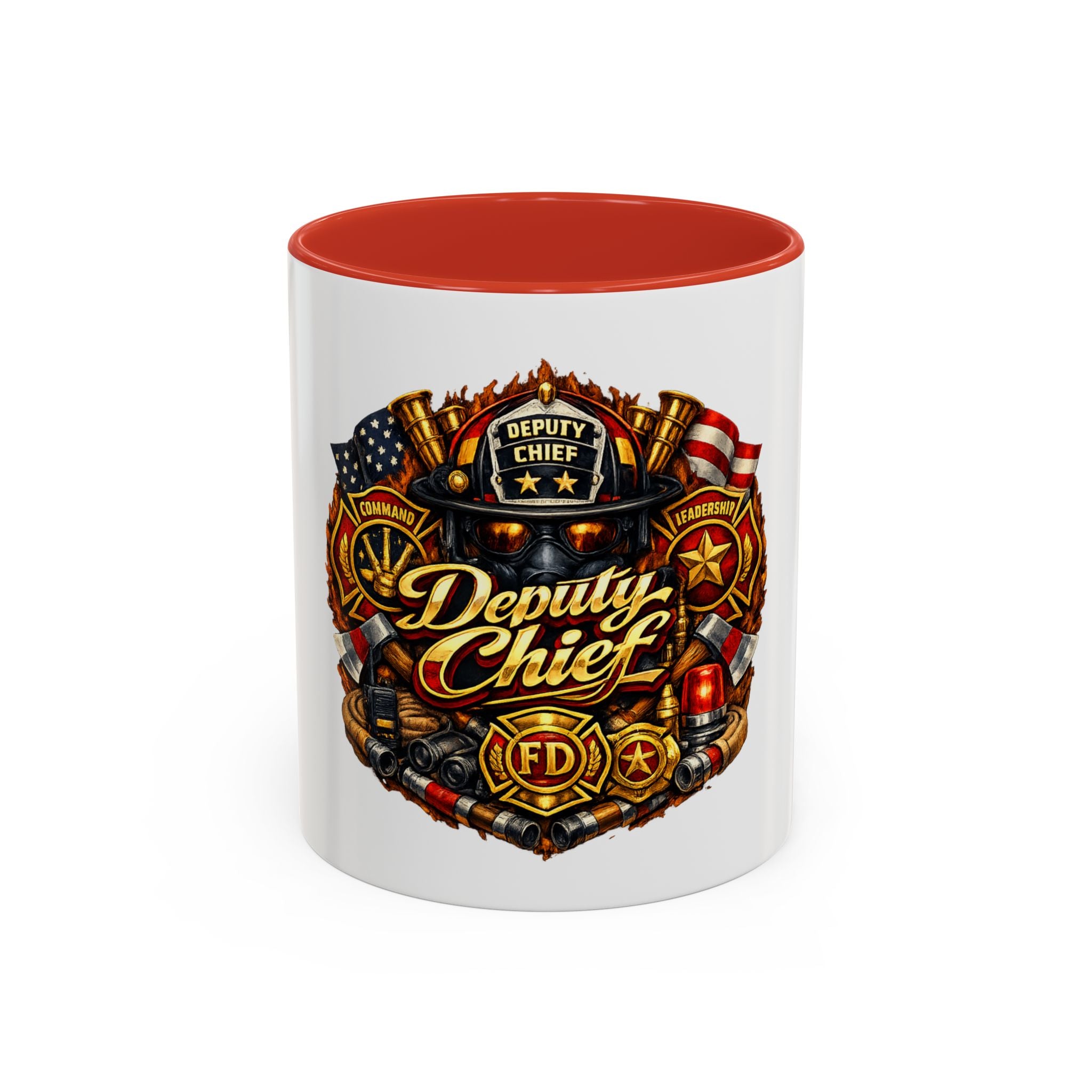 Deputy Chief Firefighter Accent Coffee Mug — Fire Department Tribute (11/15oz)