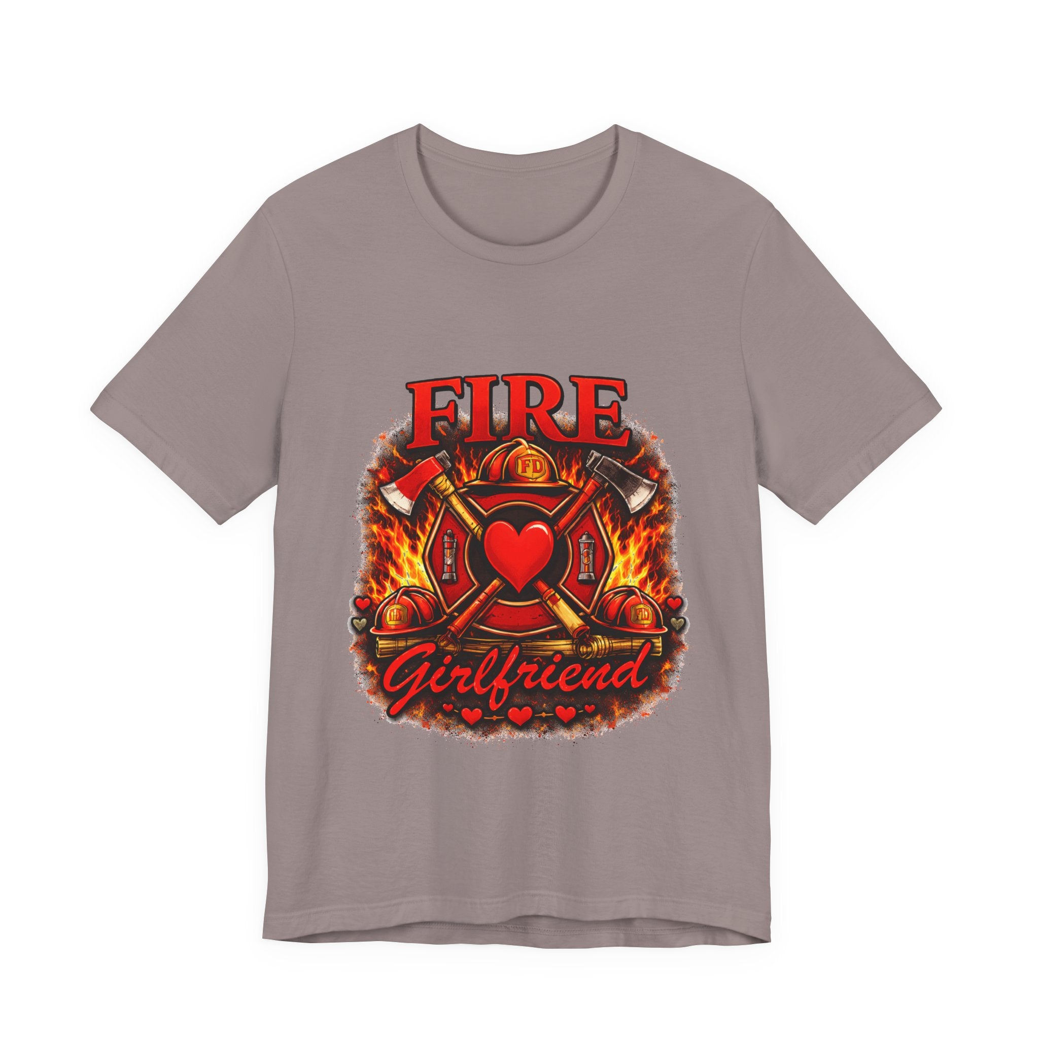Firefighter Girlfriend T-Shirt — Fire Department Heart Logo Tee
