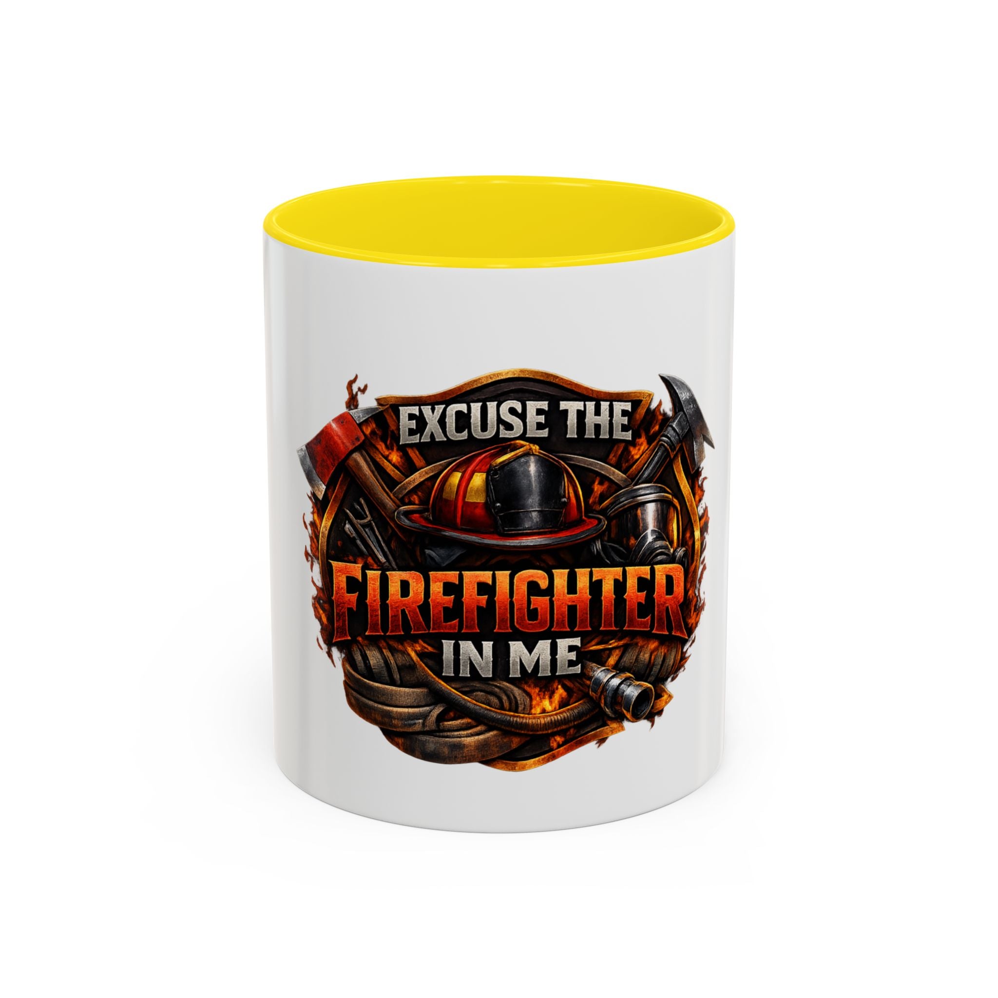 Excuse the Firefighter in Me Accent Coffee Mug