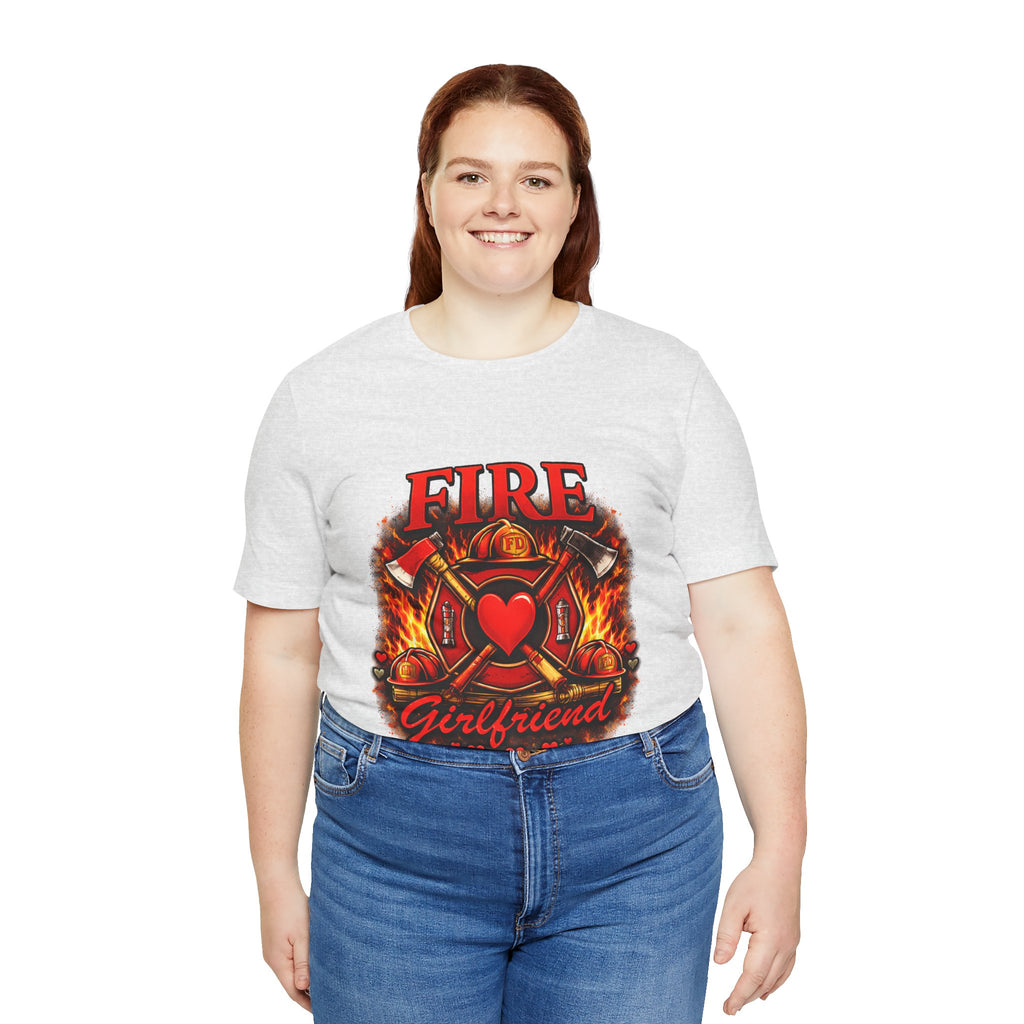 Firefighter Girlfriend T-Shirt — Fire Department Heart Logo Tee