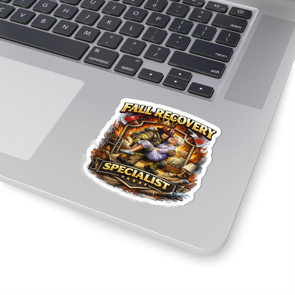 Fall Recovery Specialist Sticker — Firefighter Rescue Kiss-Cut Sticker